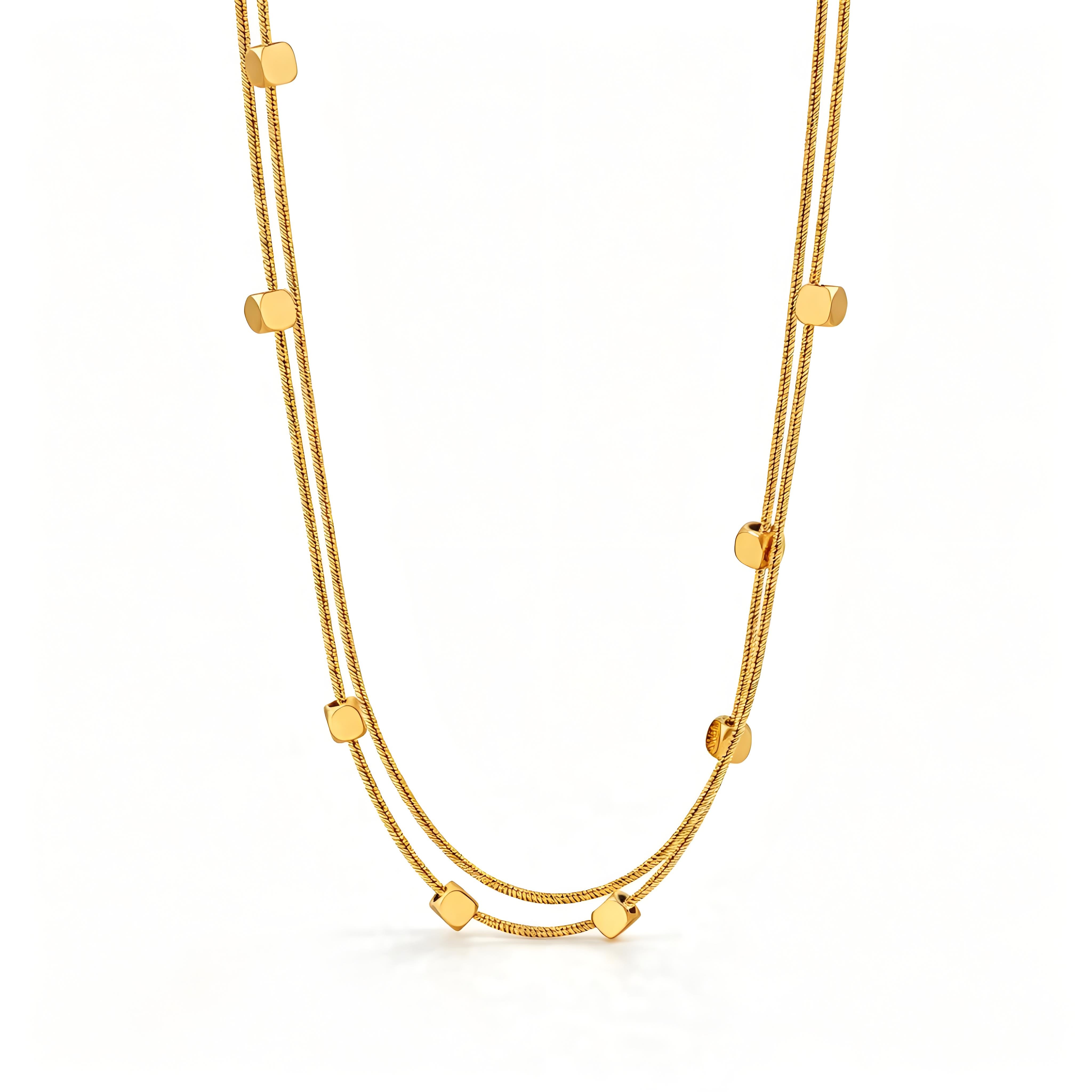 Mini Cube Double Layer Necklace