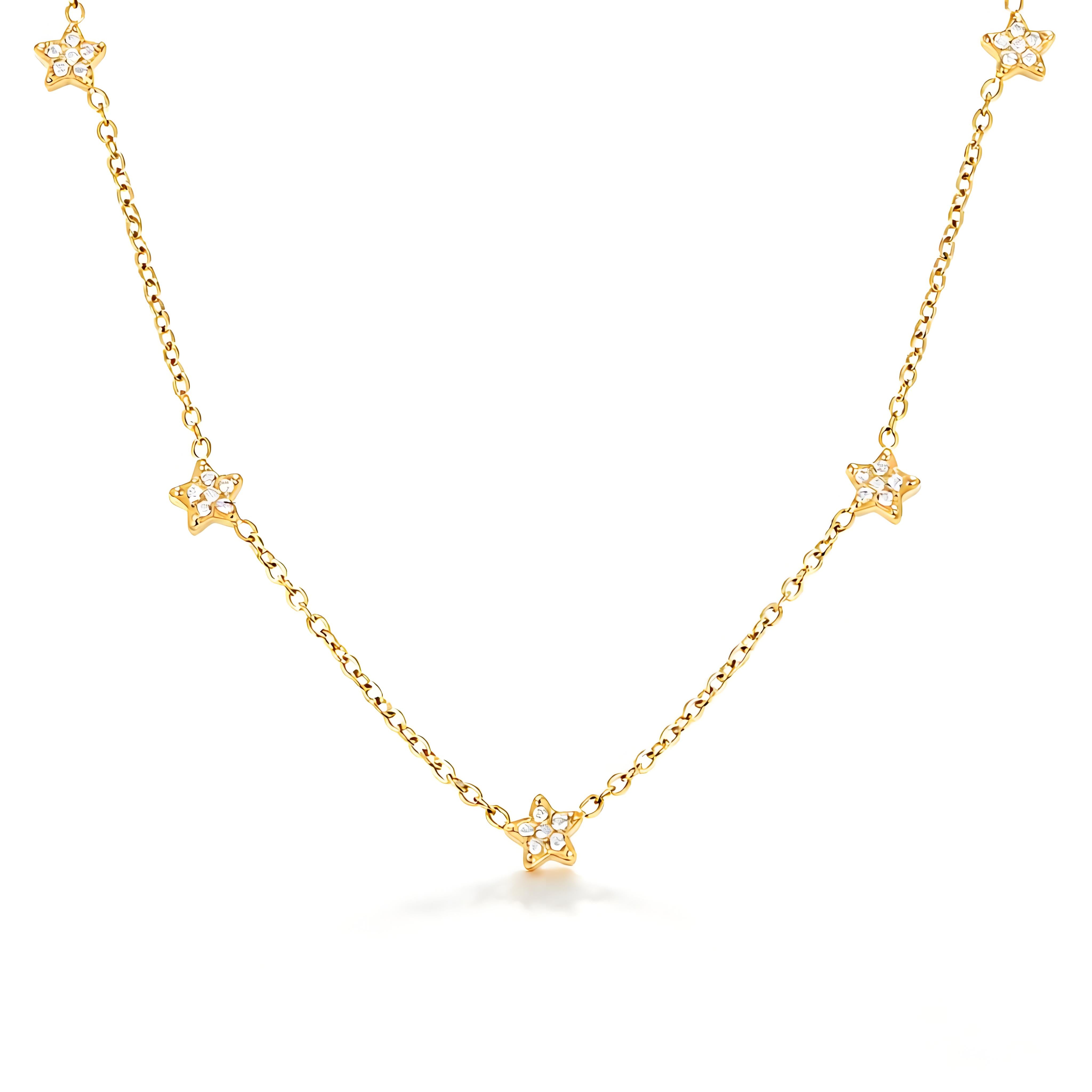 Star Zircon Station Necklace