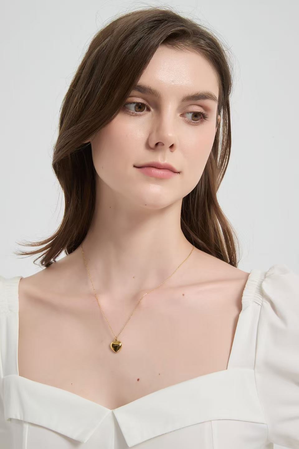 Smooth Heart Mirror Necklace