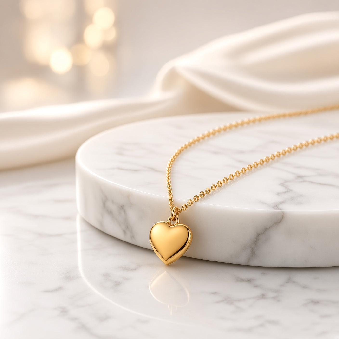 Smooth Heart Mirror Necklace