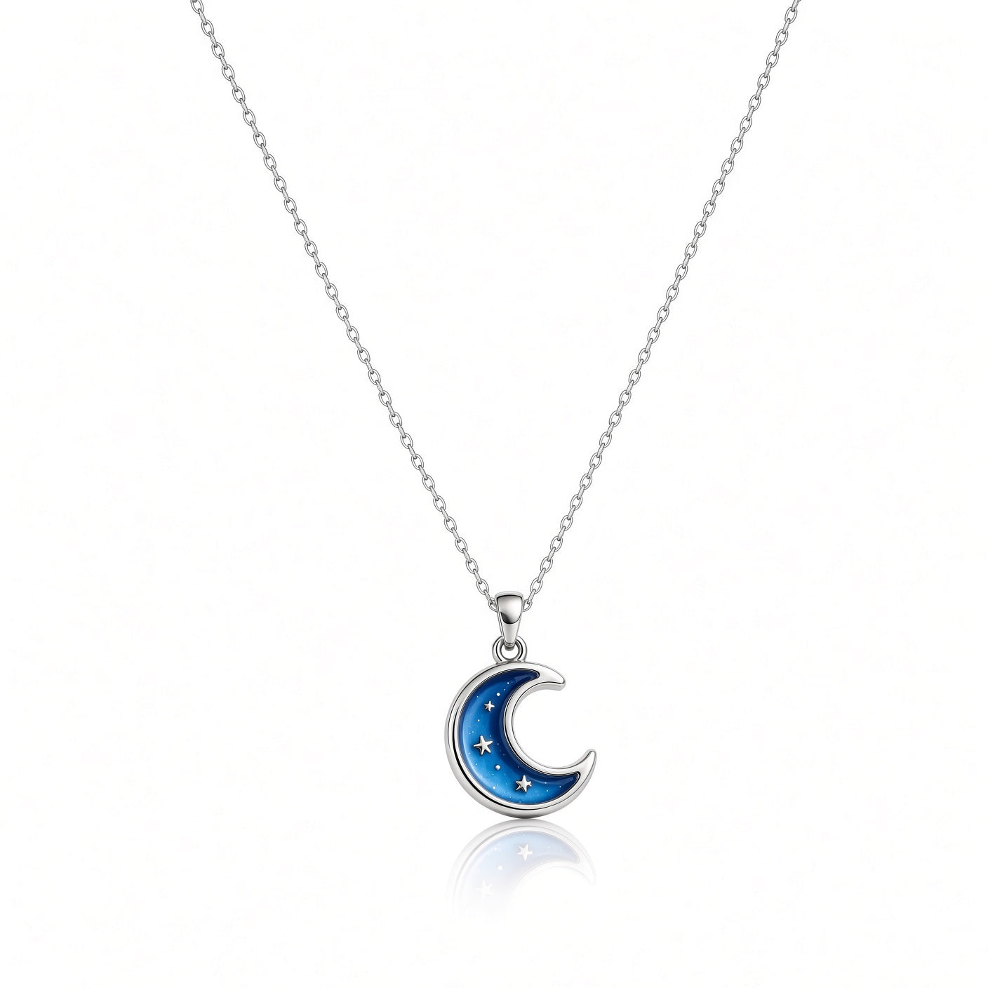 Moonix Enamel Crescent Moon Necklace