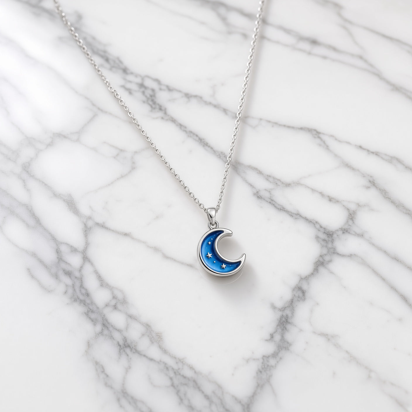 Moonix Enamel Crescent Moon Necklace