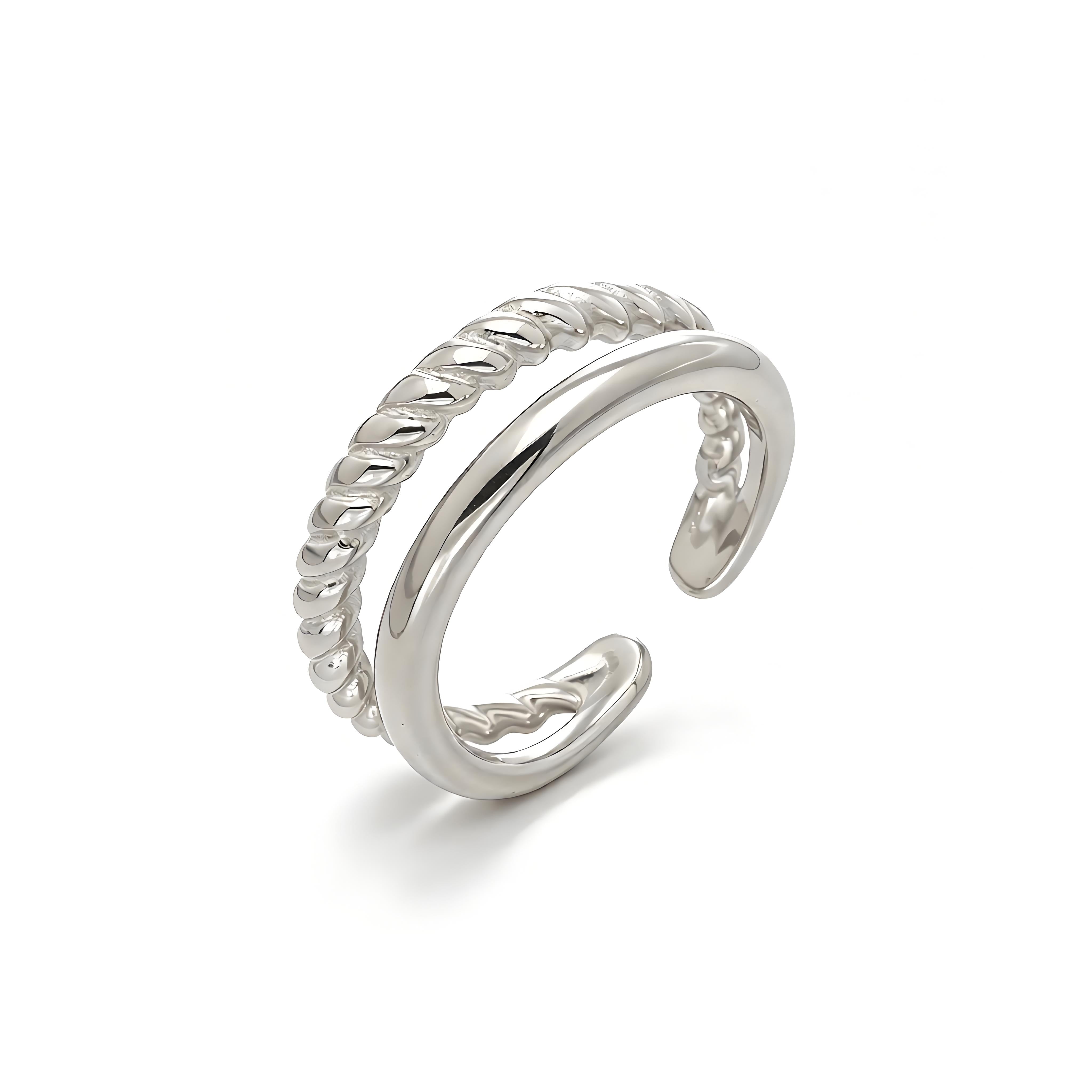 Double Twisted Open Cuff Ring