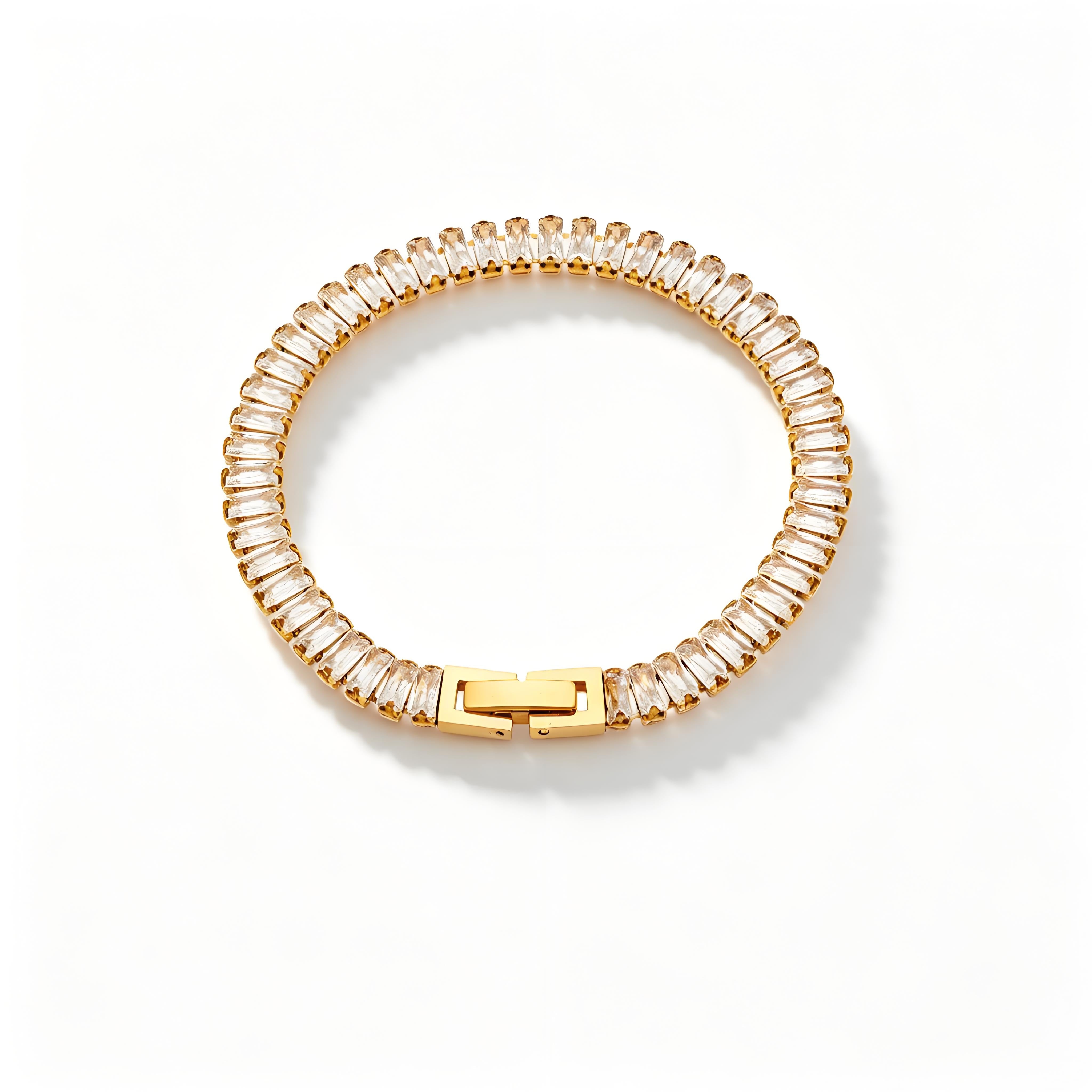 Baguette Gleam Tennis Bracelet - Moonix