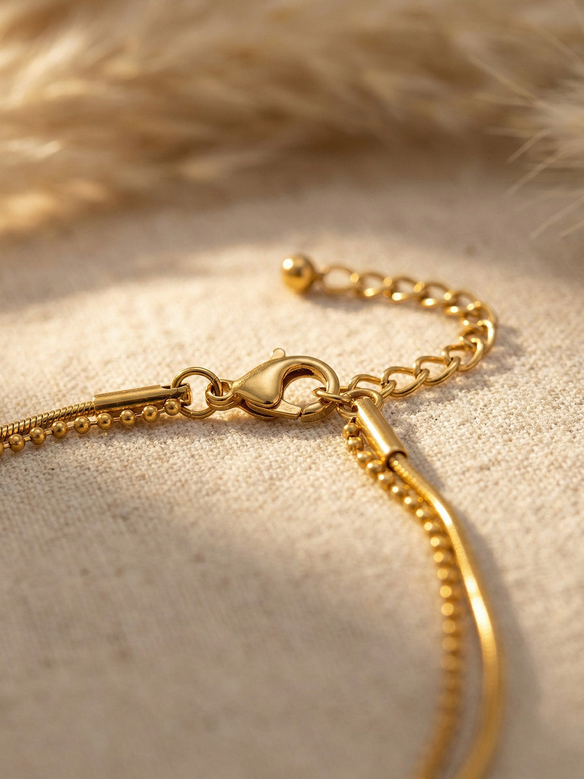 Bead & Snake Chain Bracelet - Moonix