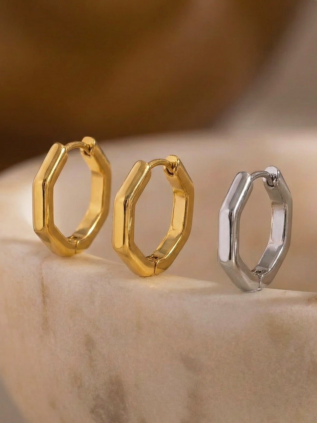 Classic Hexa Hoop Earrings - Moonix
