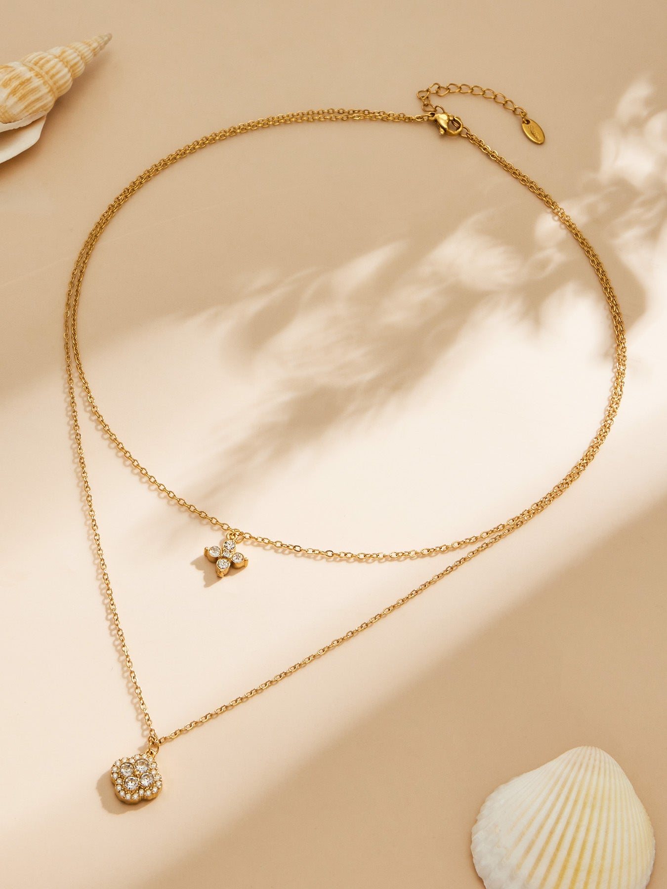 Double Layer Clover Necklace - Moonix