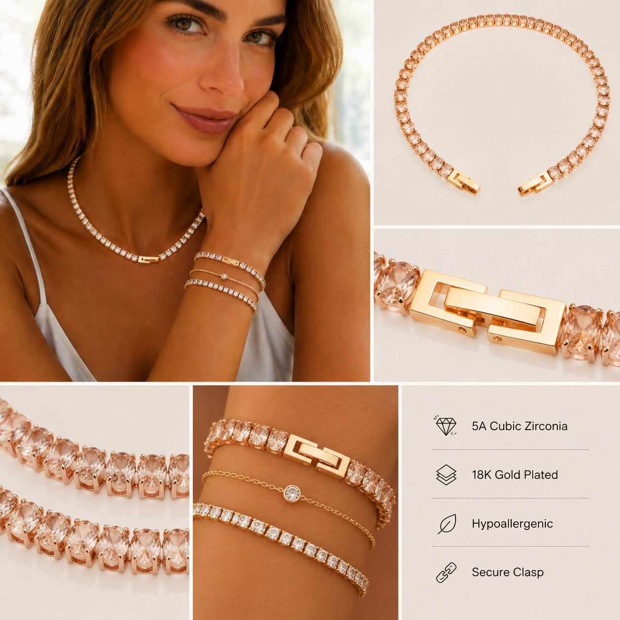 Elegant Classic Tennis Bracelet - Moonix