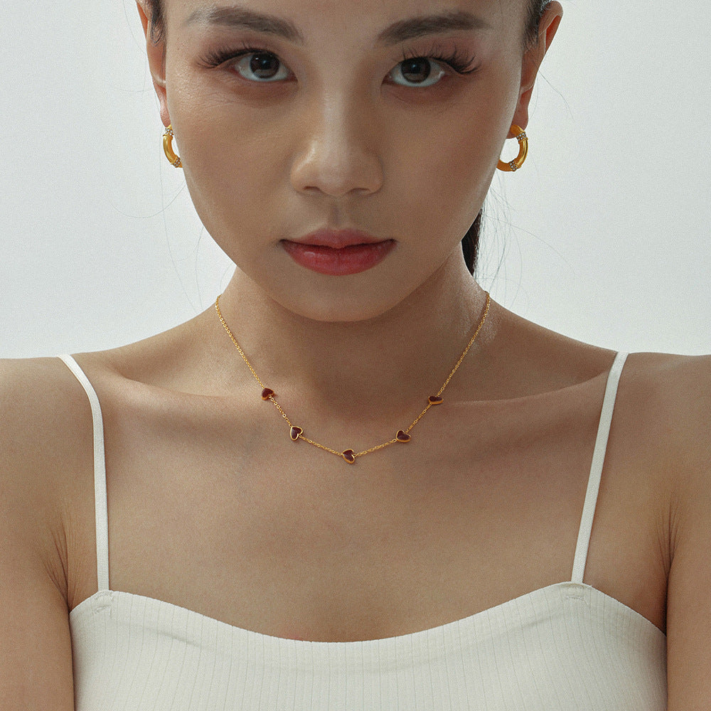 Enamel Heart Necklace - Moonix