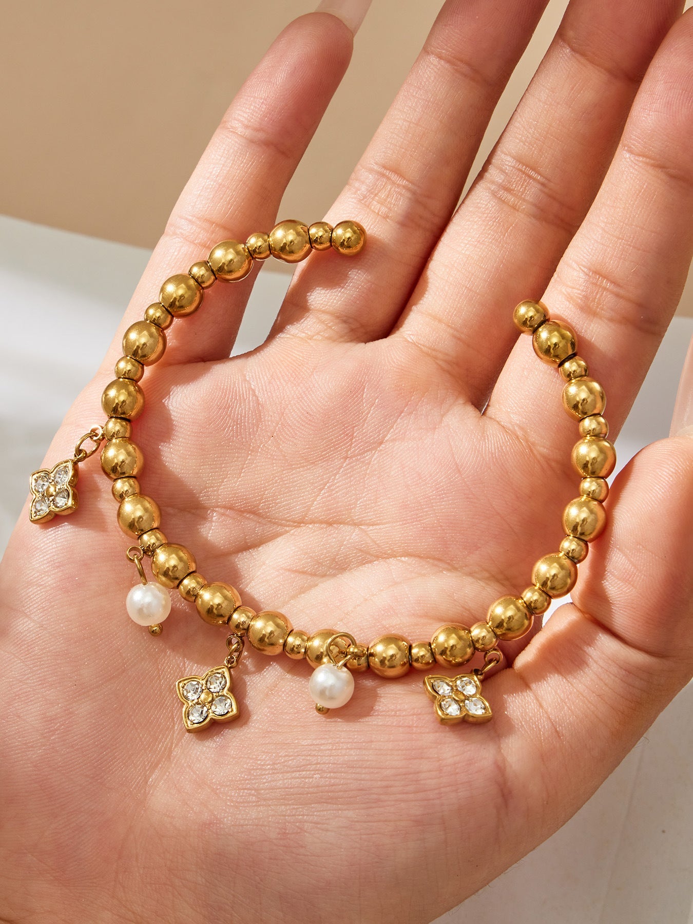 Gold Bead Fortune Bracelet - Moonix