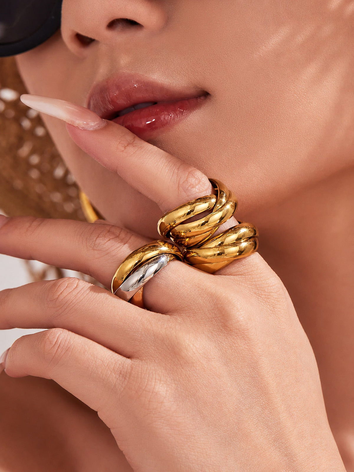 Smooth Triple Band Ring - Moonix