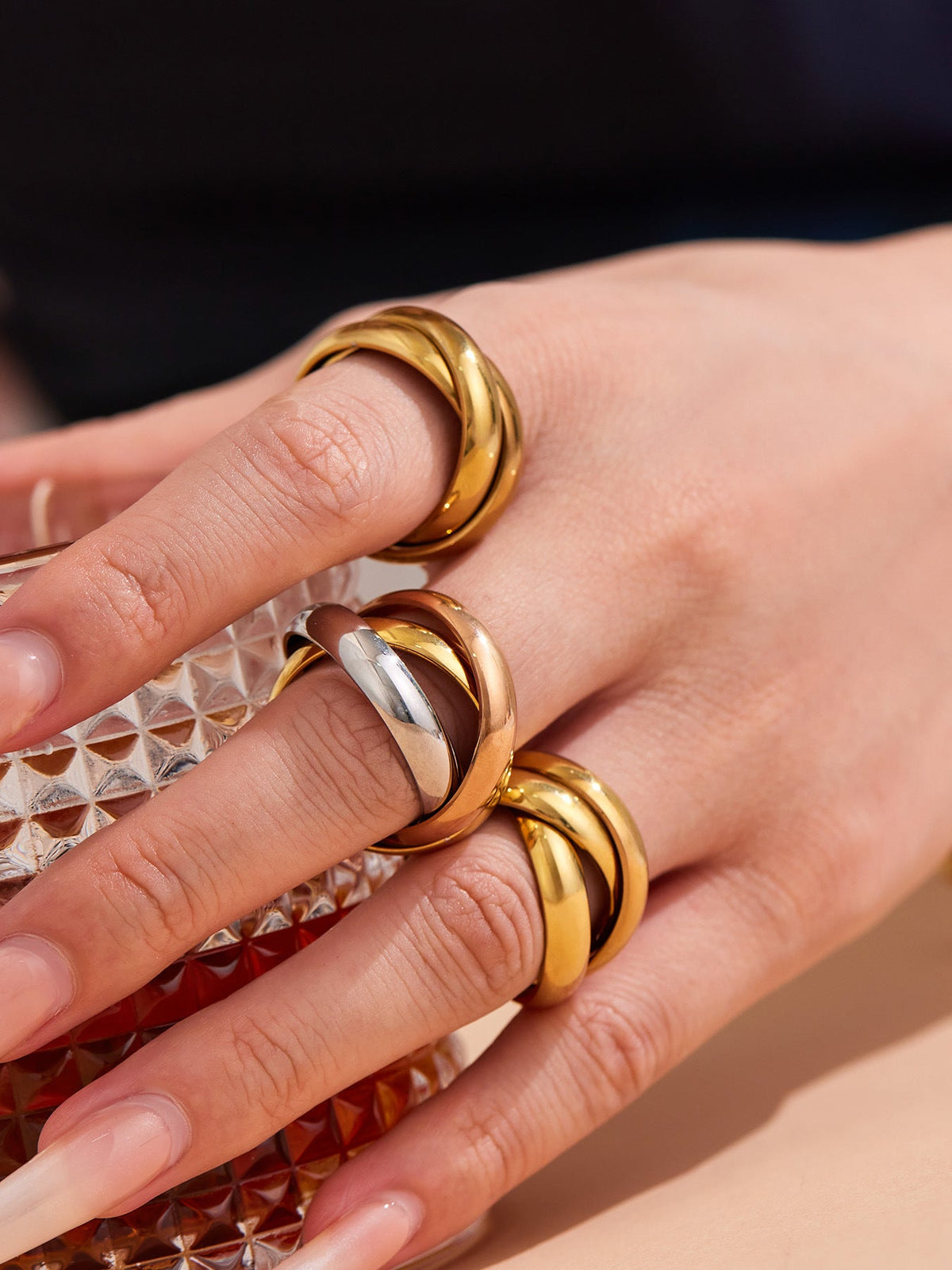 Smooth Triple Band Ring - Moonix