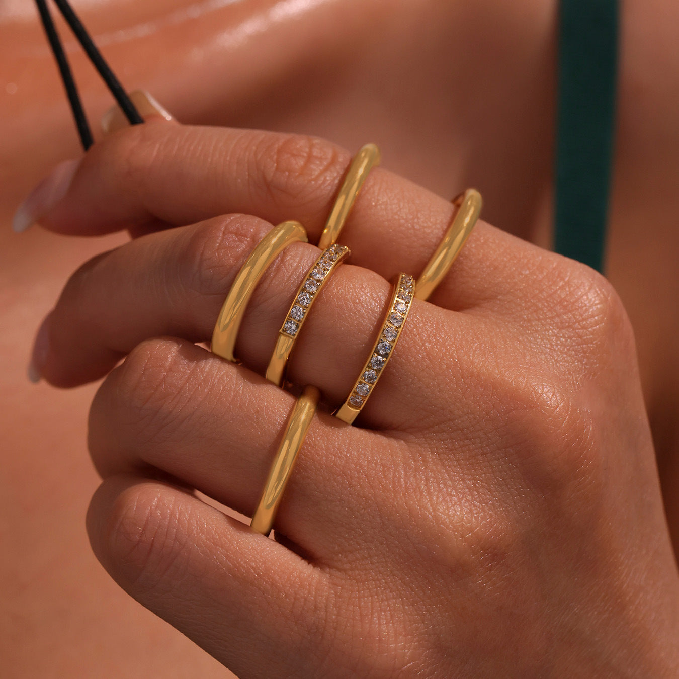 Stackable Triple Band Ring - Moonix