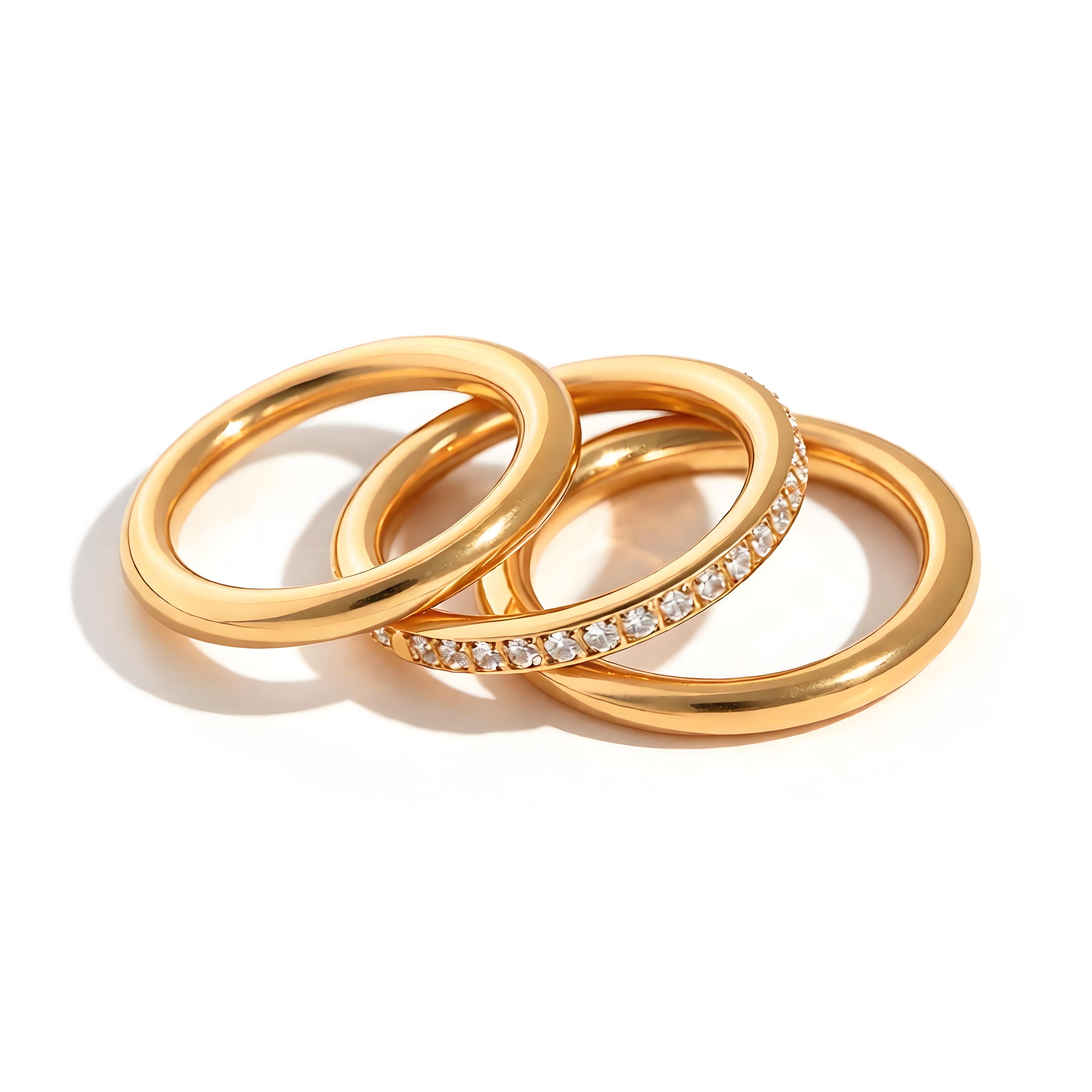 Stackable Triple Band Ring - Moonix