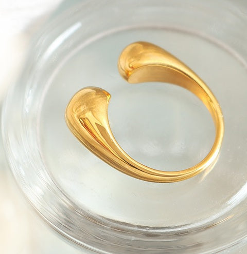 Teardrop Open Cuff Ring - Moonix