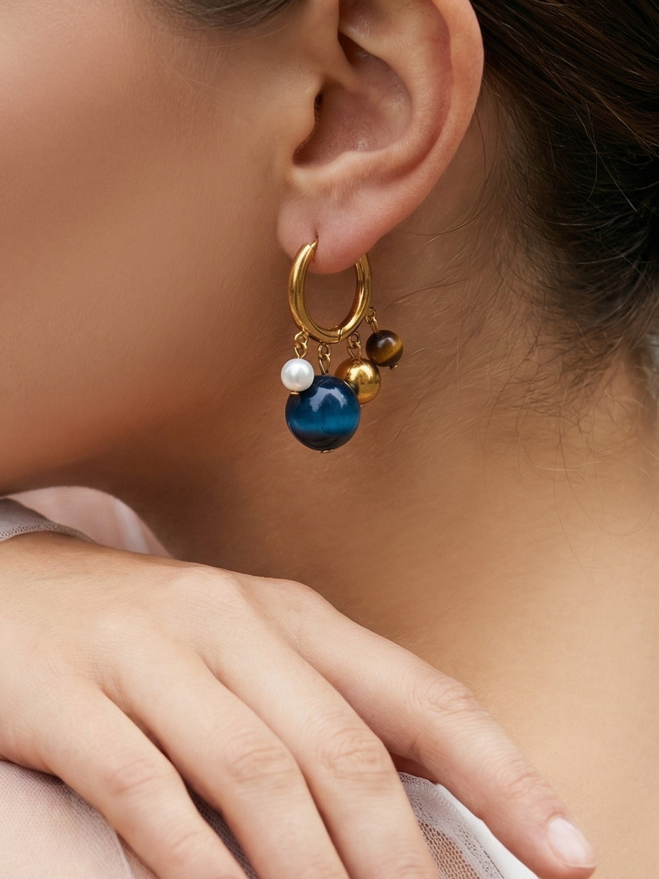 Terra Bead Drop Earrings - Moonix