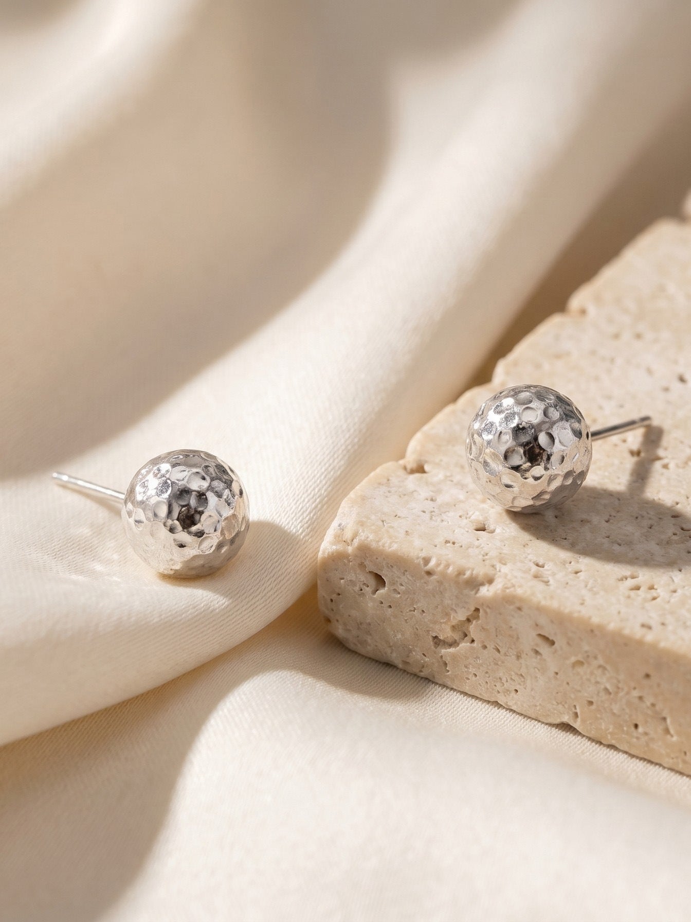 Textured Ball Stud Earrings - Moonix