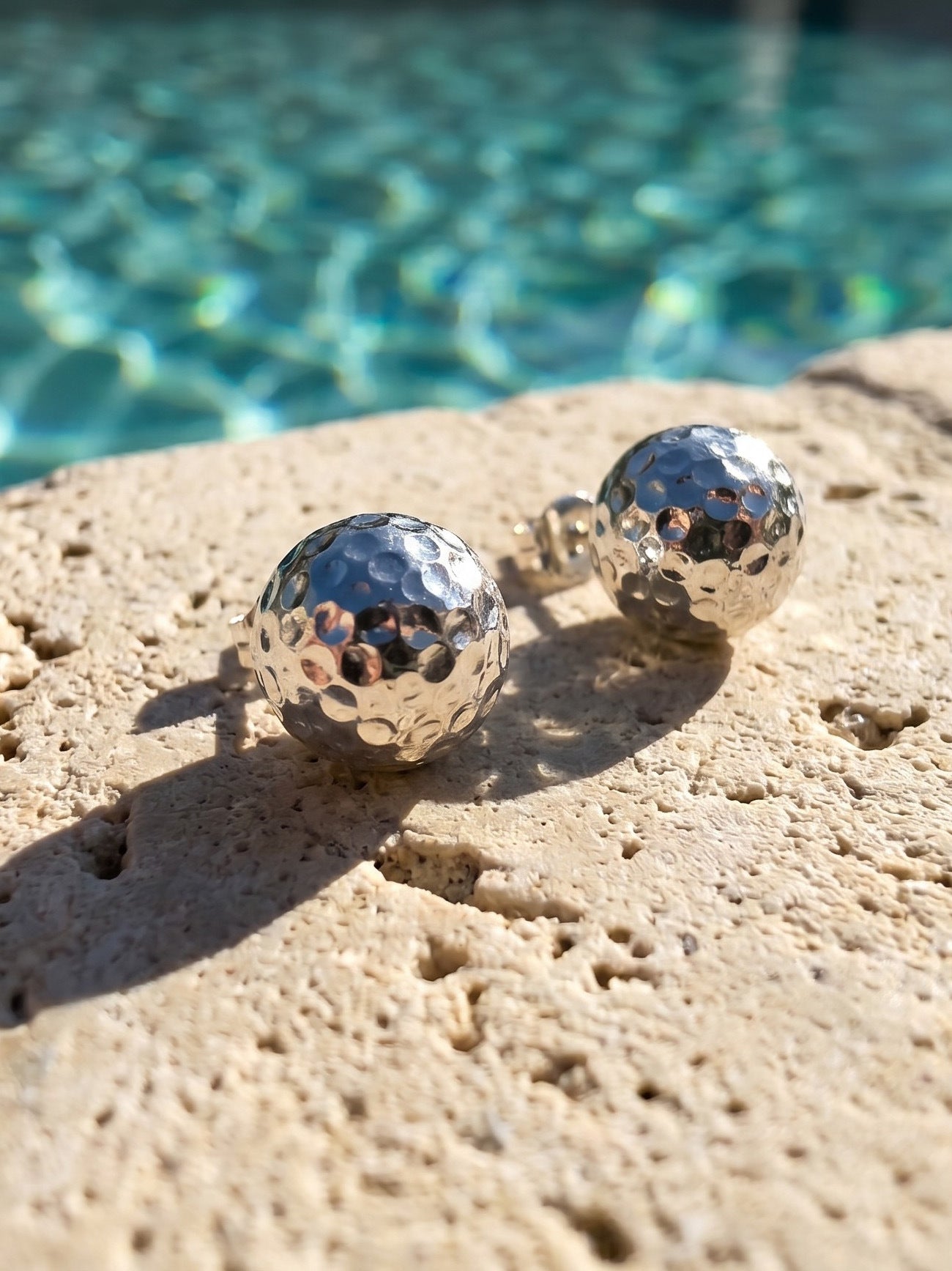 Textured Ball Stud Earrings - Moonix