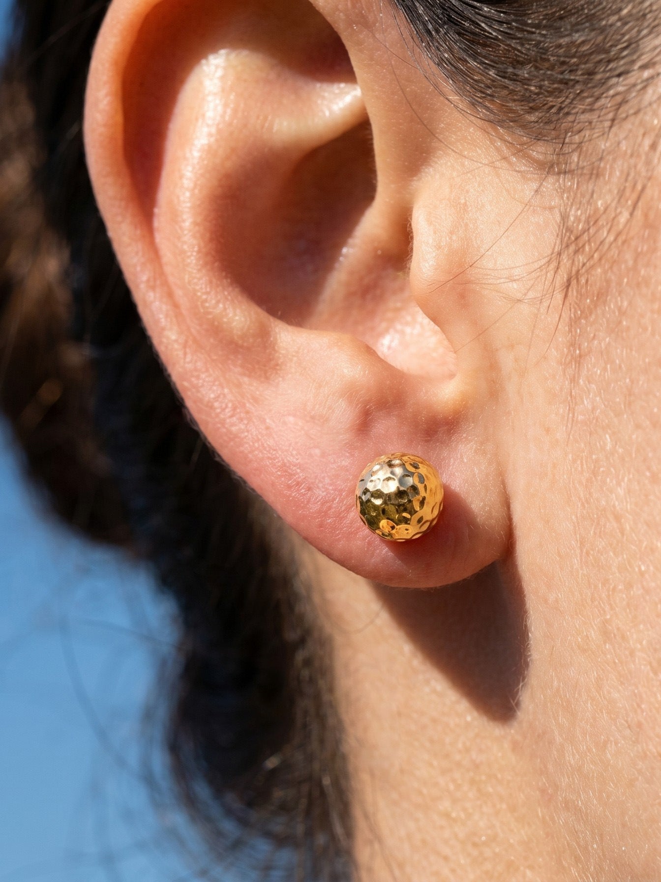 Textured Ball Stud Earrings - Moonix
