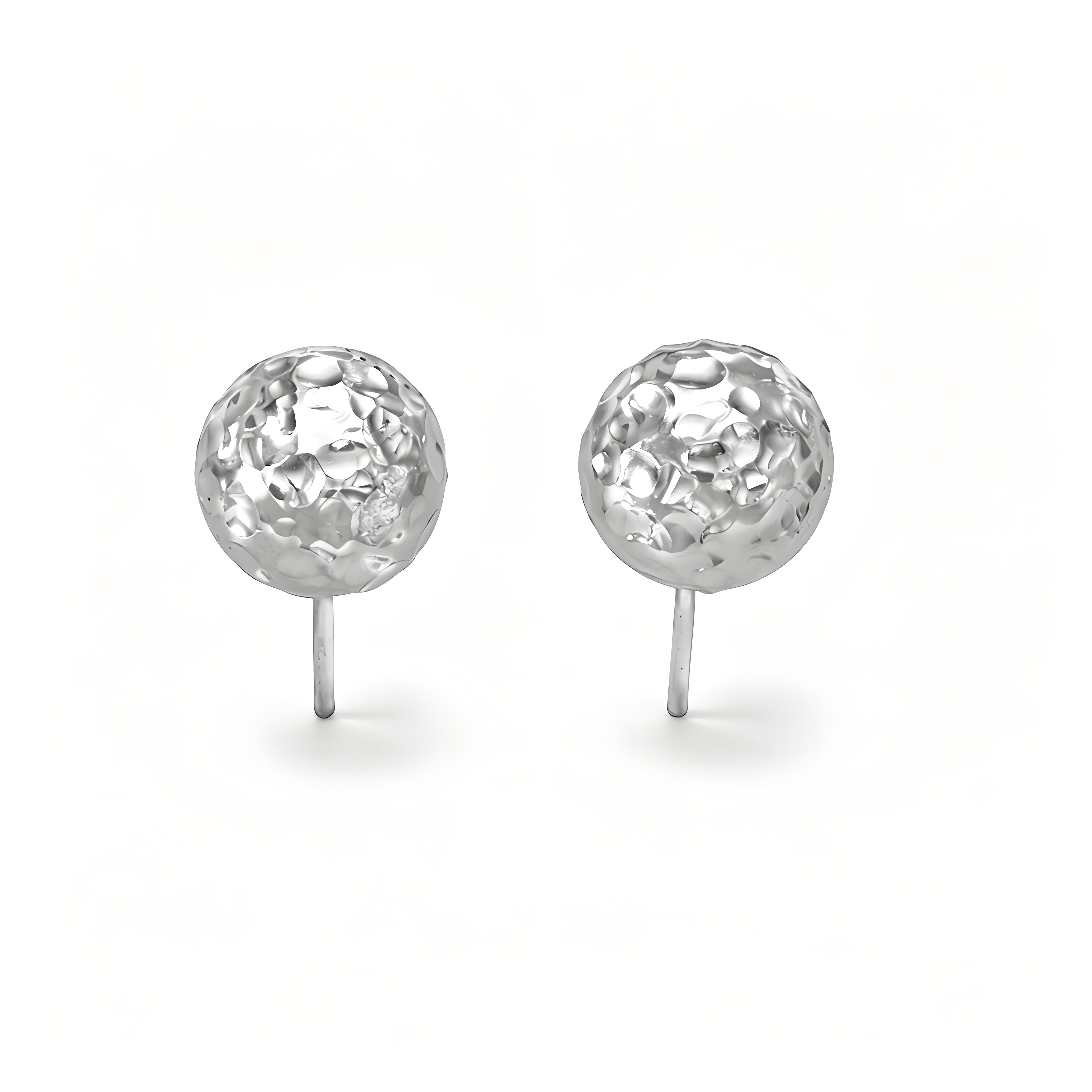 Textured Ball Stud Earrings - Moonix