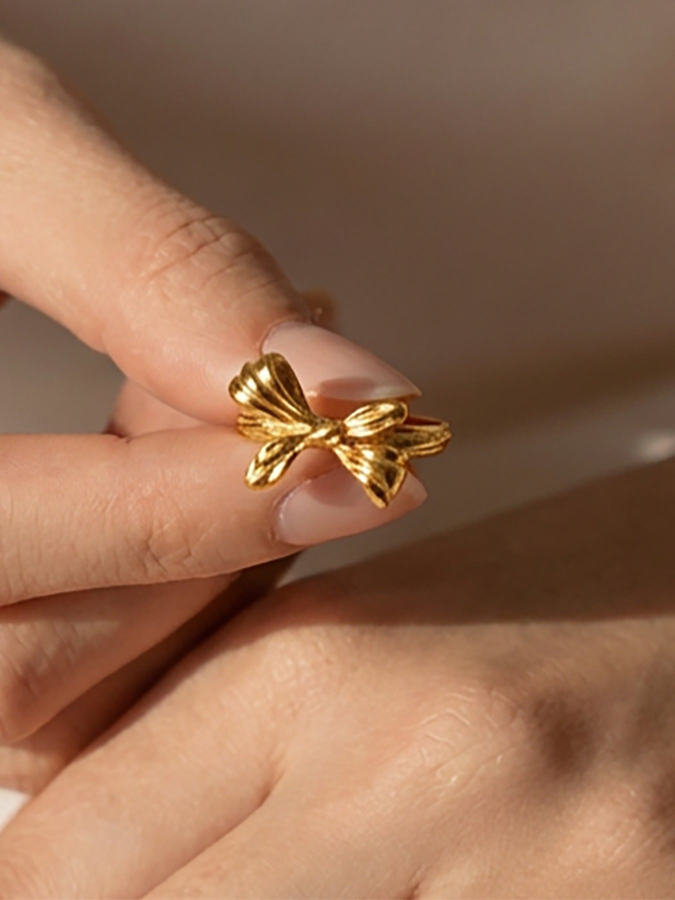 Vintage Bow Open Cuff Ring - Moonix