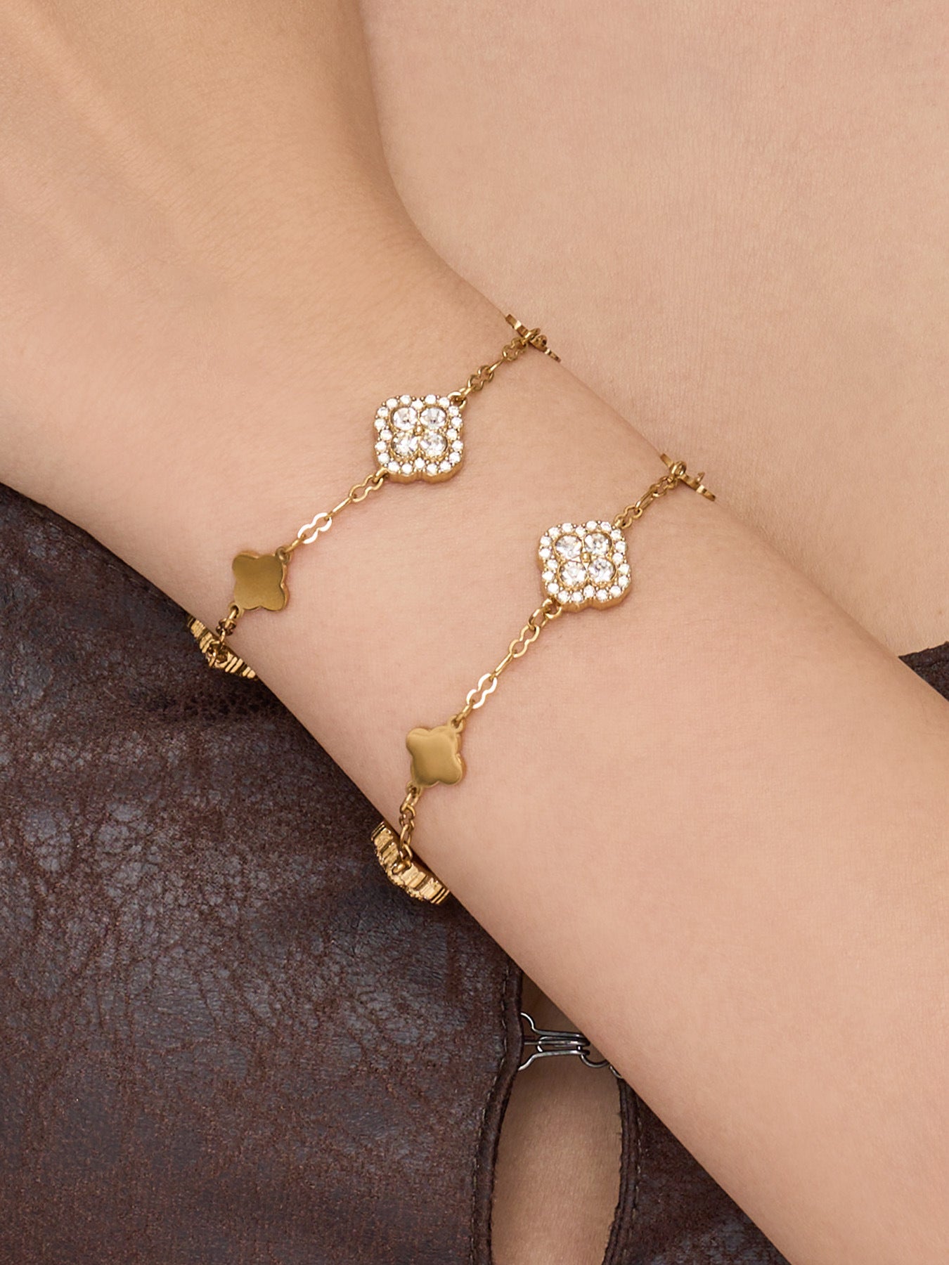 Vintage Pave Clover Bracelet - Moonix