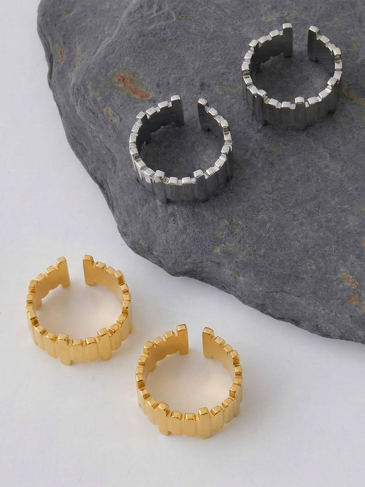 Watch Link Open Cuff Ring - Moonix