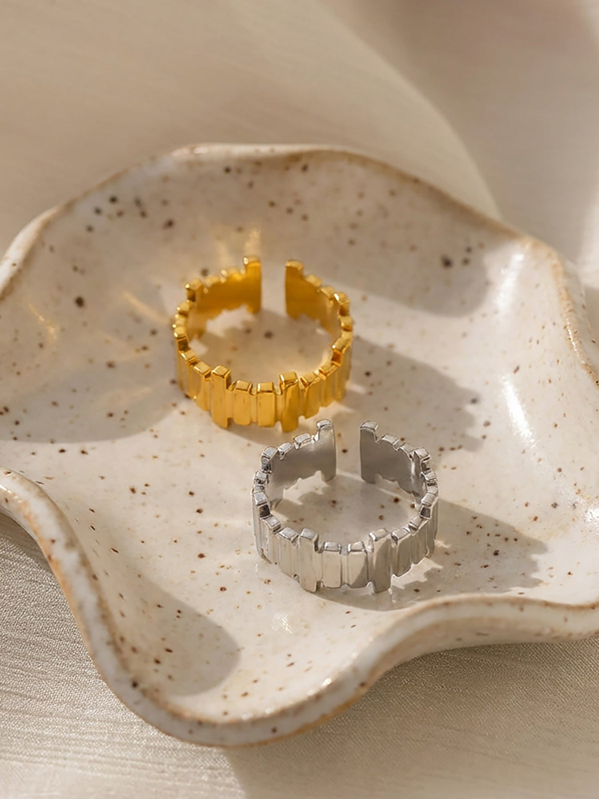 Watch Link Open Cuff Ring - Moonix