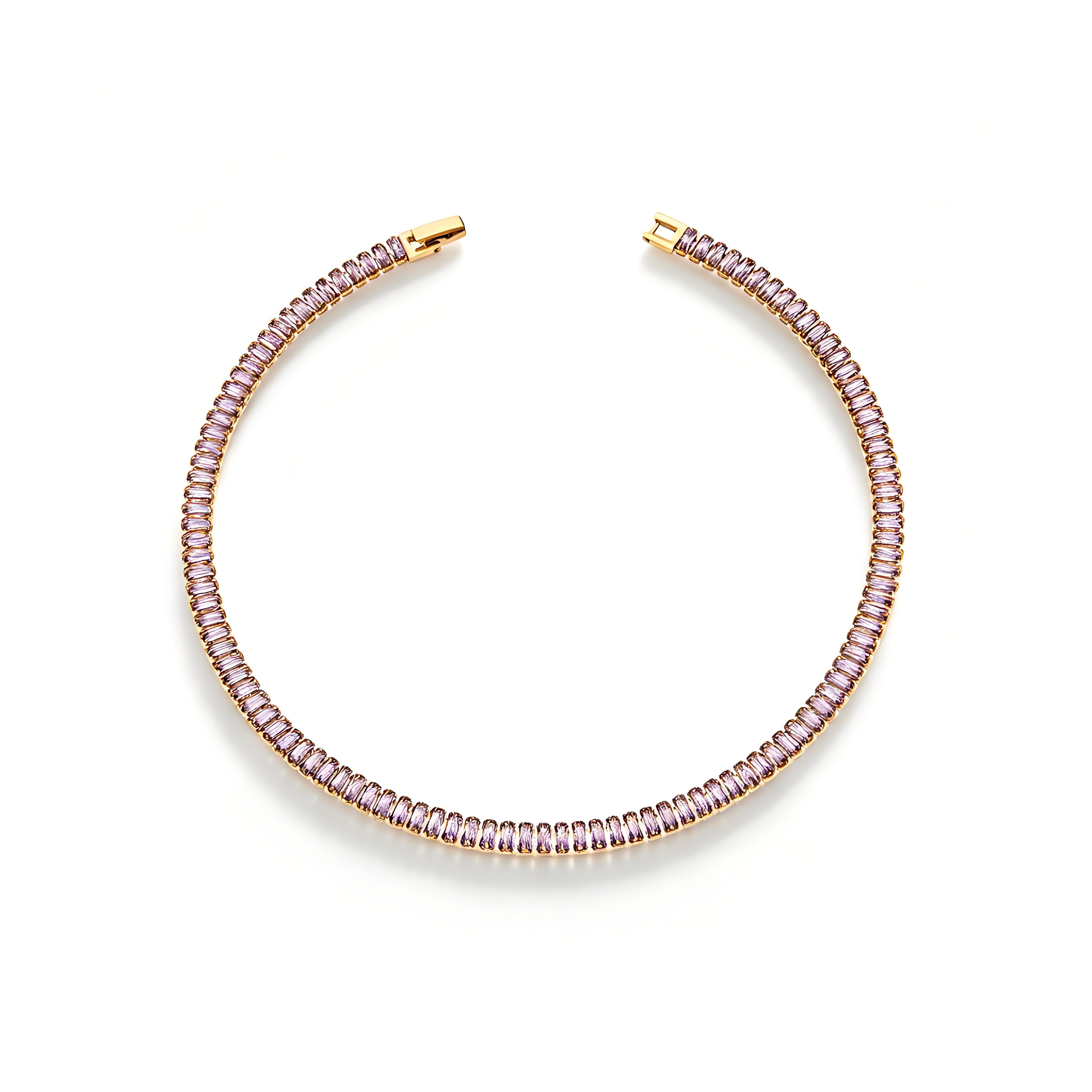 Baguette Gleam Tennis Necklace