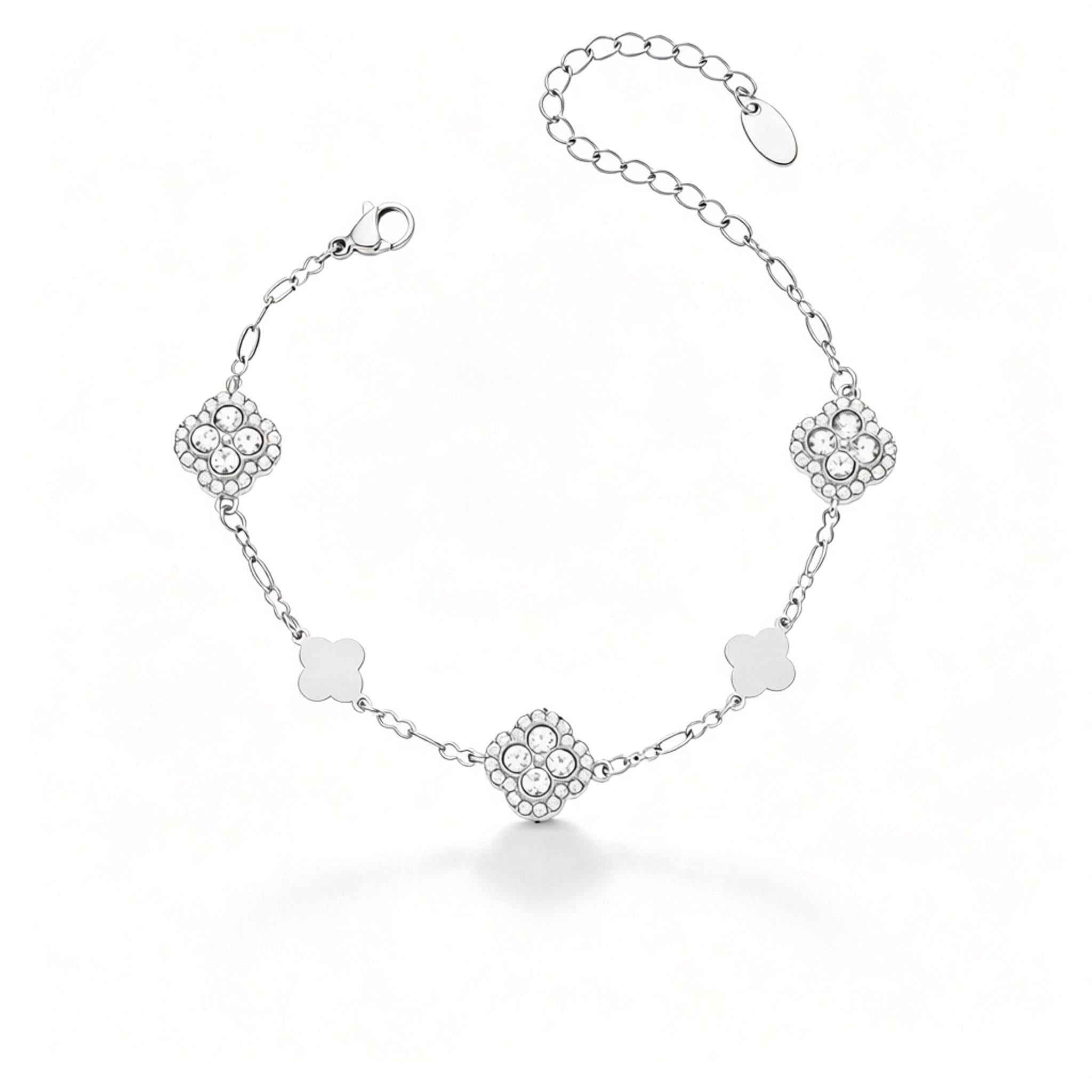 Vintage Pave Clover Necklace