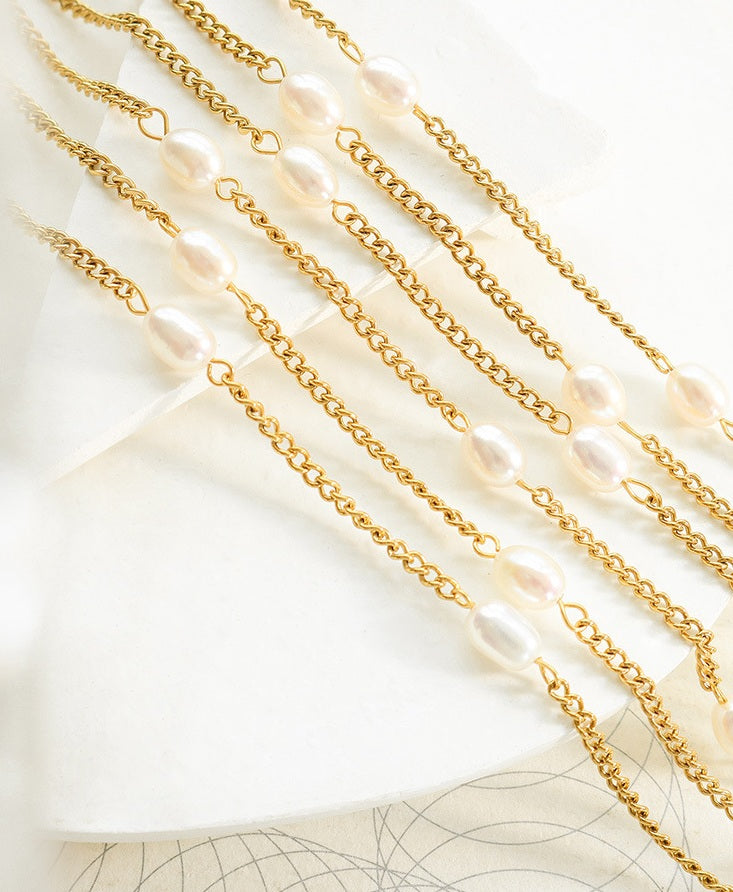 Classic Pearl Station Necklace
