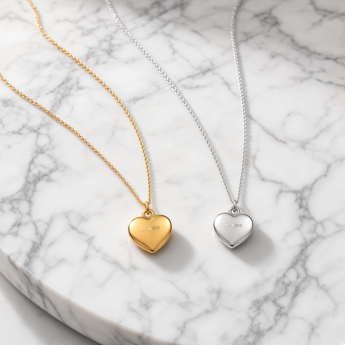 Smooth Heart Mirror Necklace