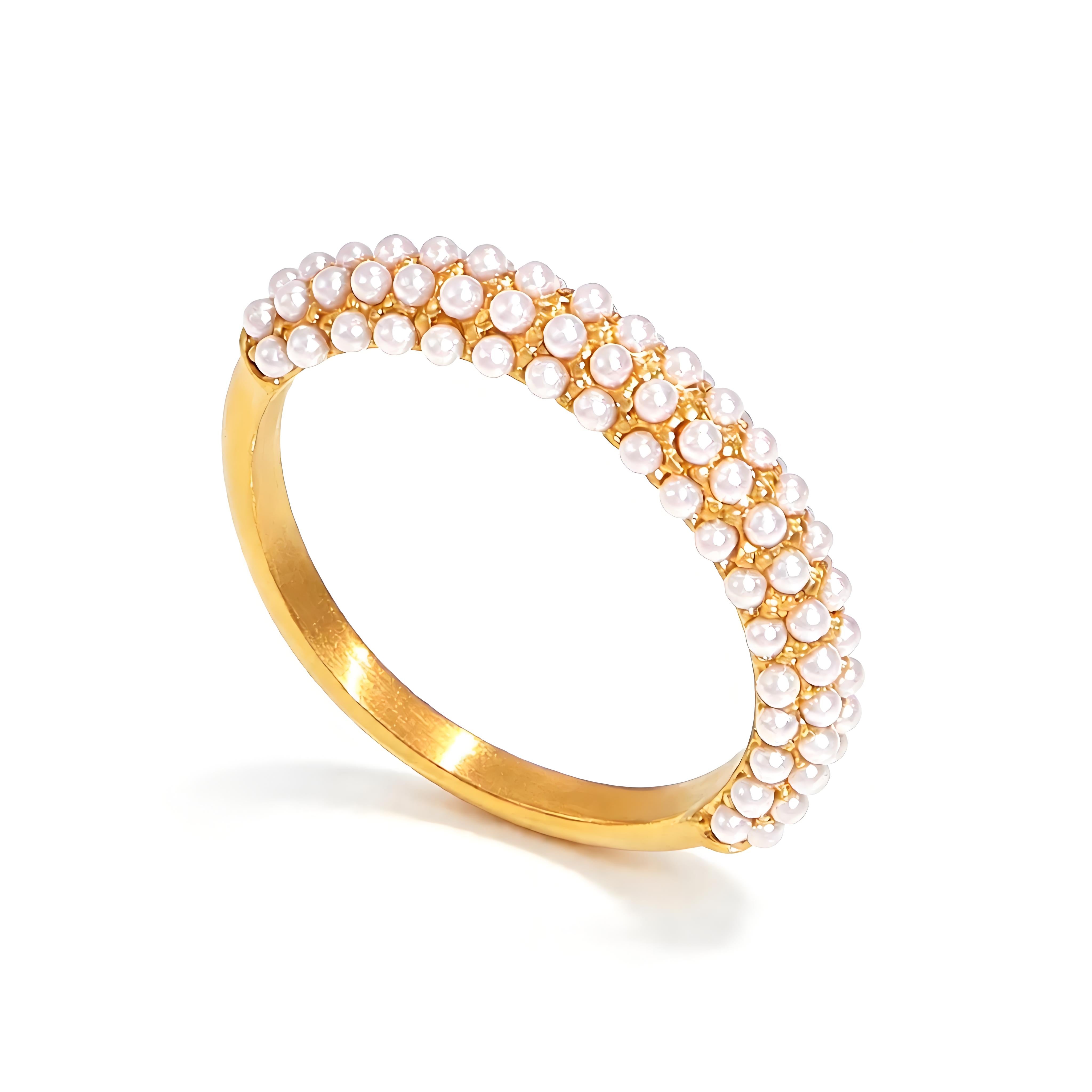 Pavé Stacking Pearl Ring