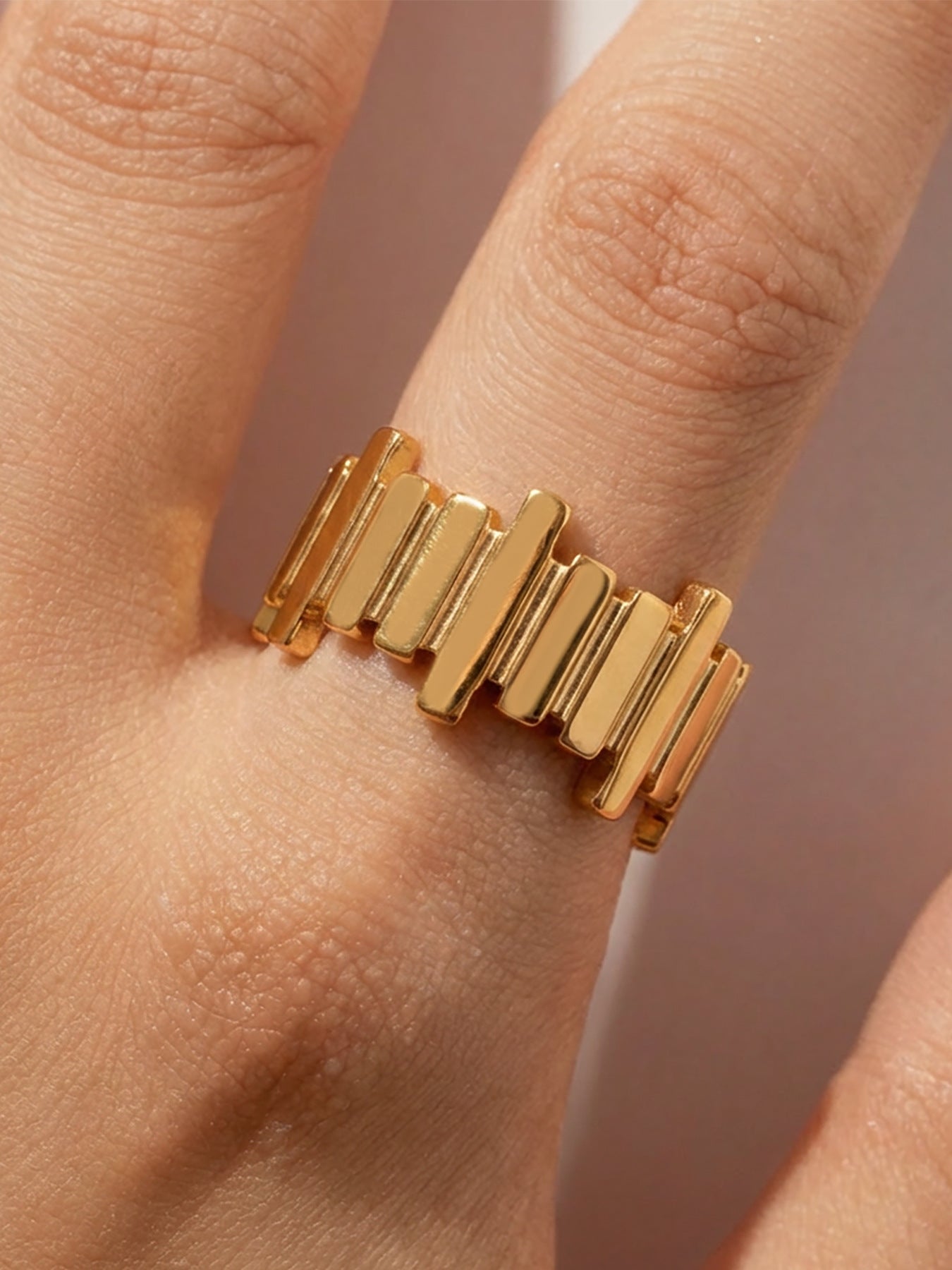 Watch Link Open Cuff Ring