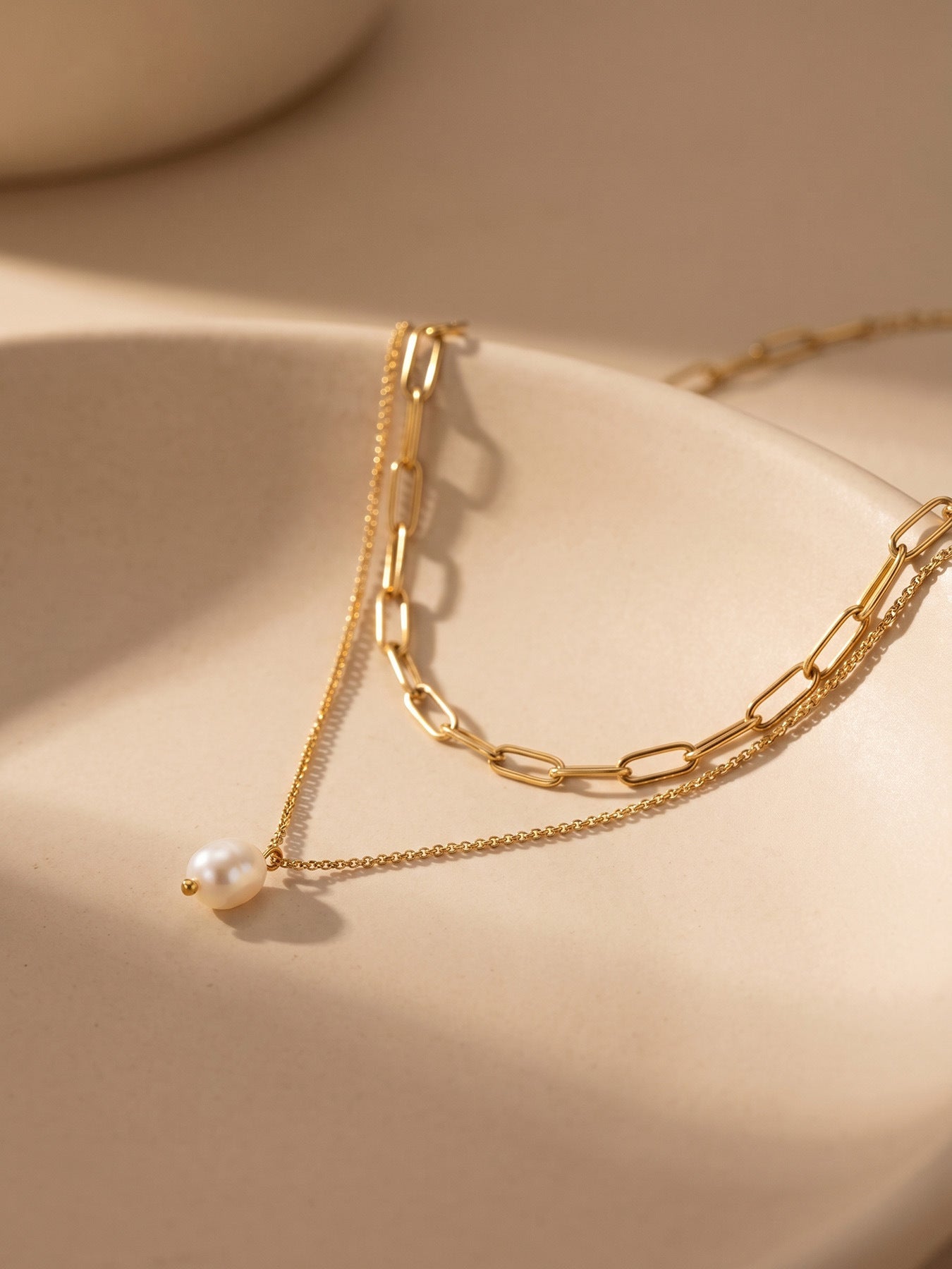 Aura Stack Pearl Necklace - Moonix