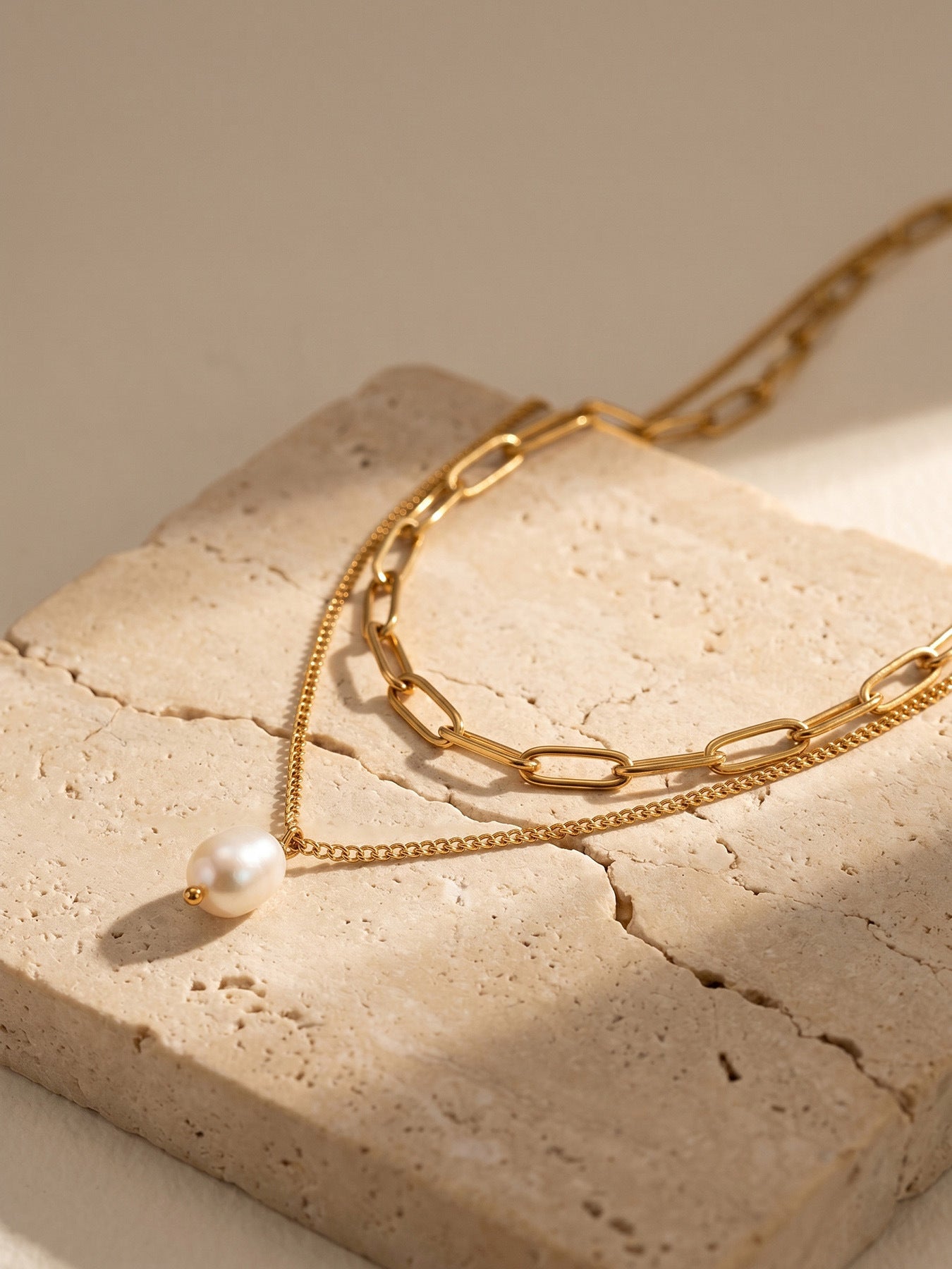Aura Stack Pearl Necklace - Moonix