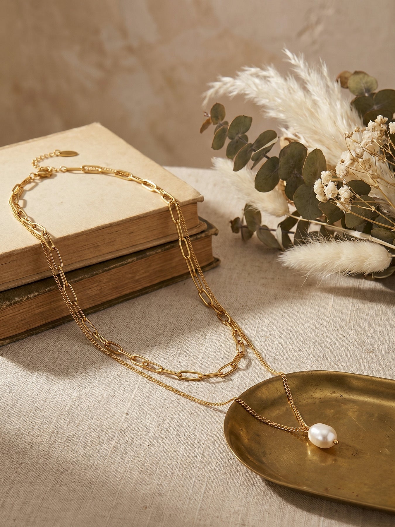 Aura Stack Pearl Necklace - Moonix