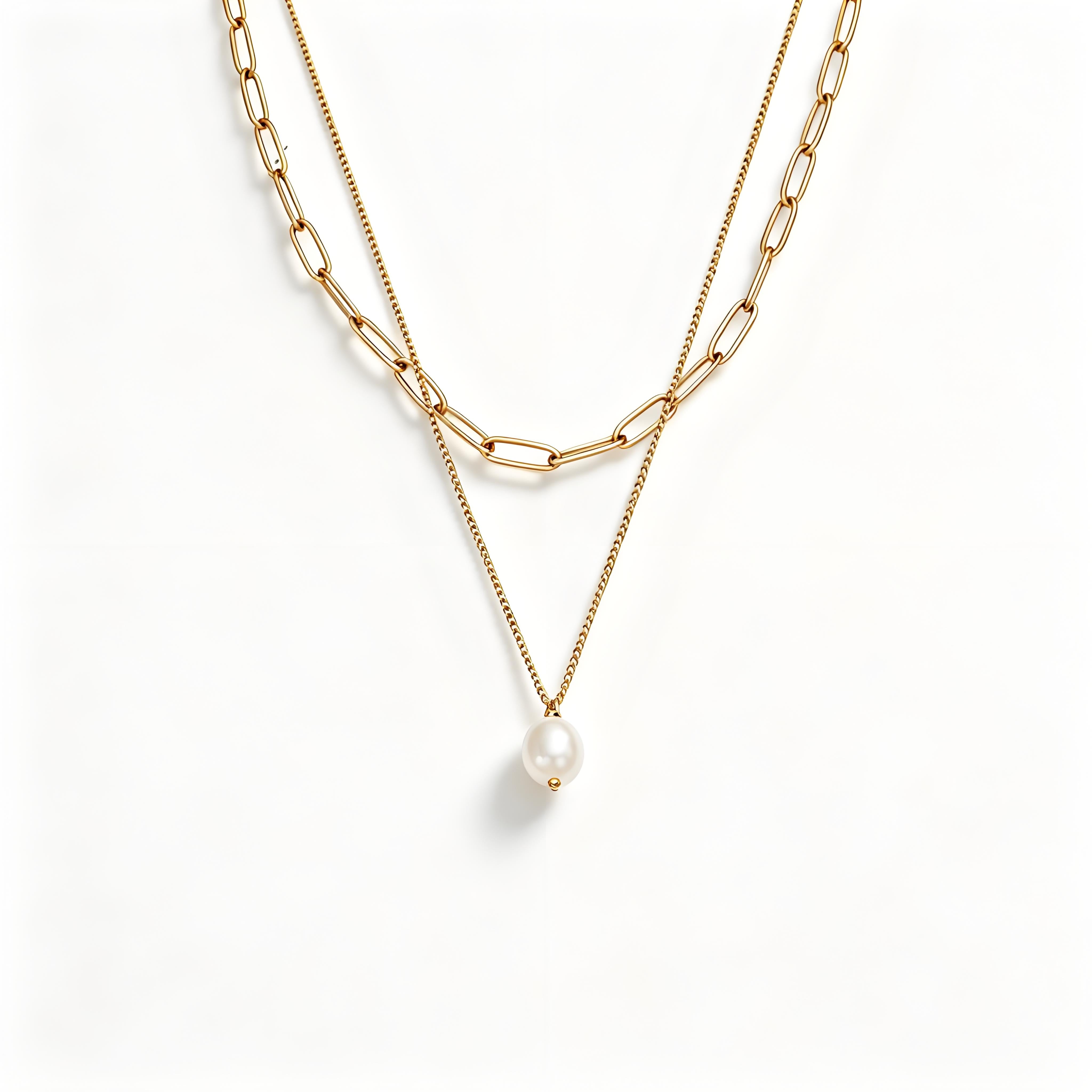Aura Stack Pearl Necklace - Moonix