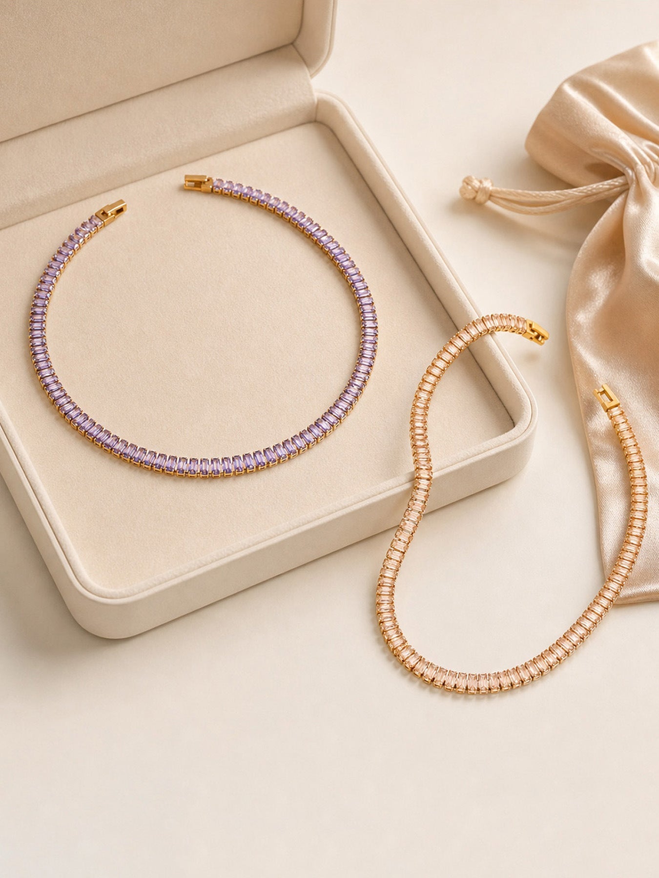 Baguette Gleam Tennis Bracelet - Moonix