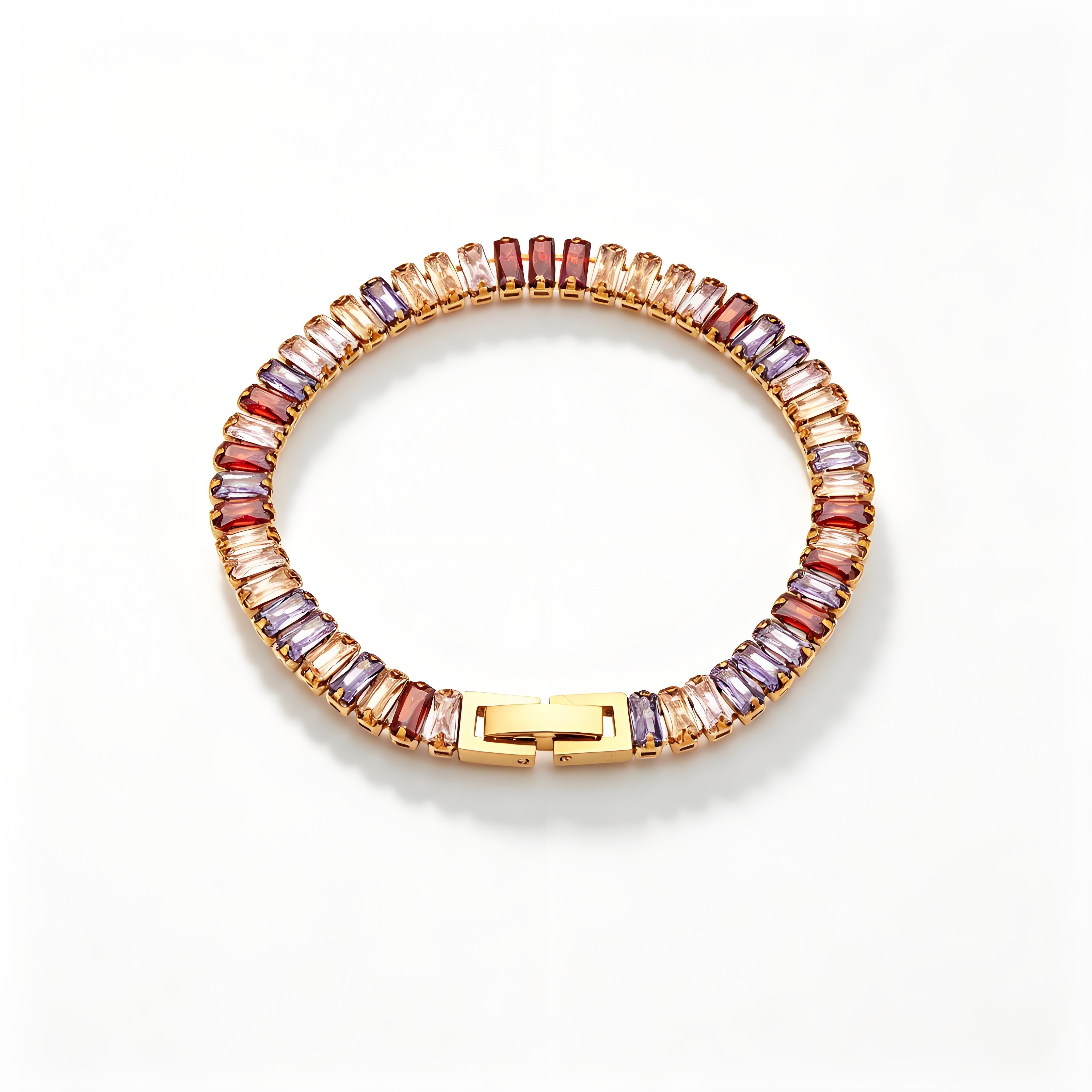 Baguette Gleam Tennis Bracelet - Moonix