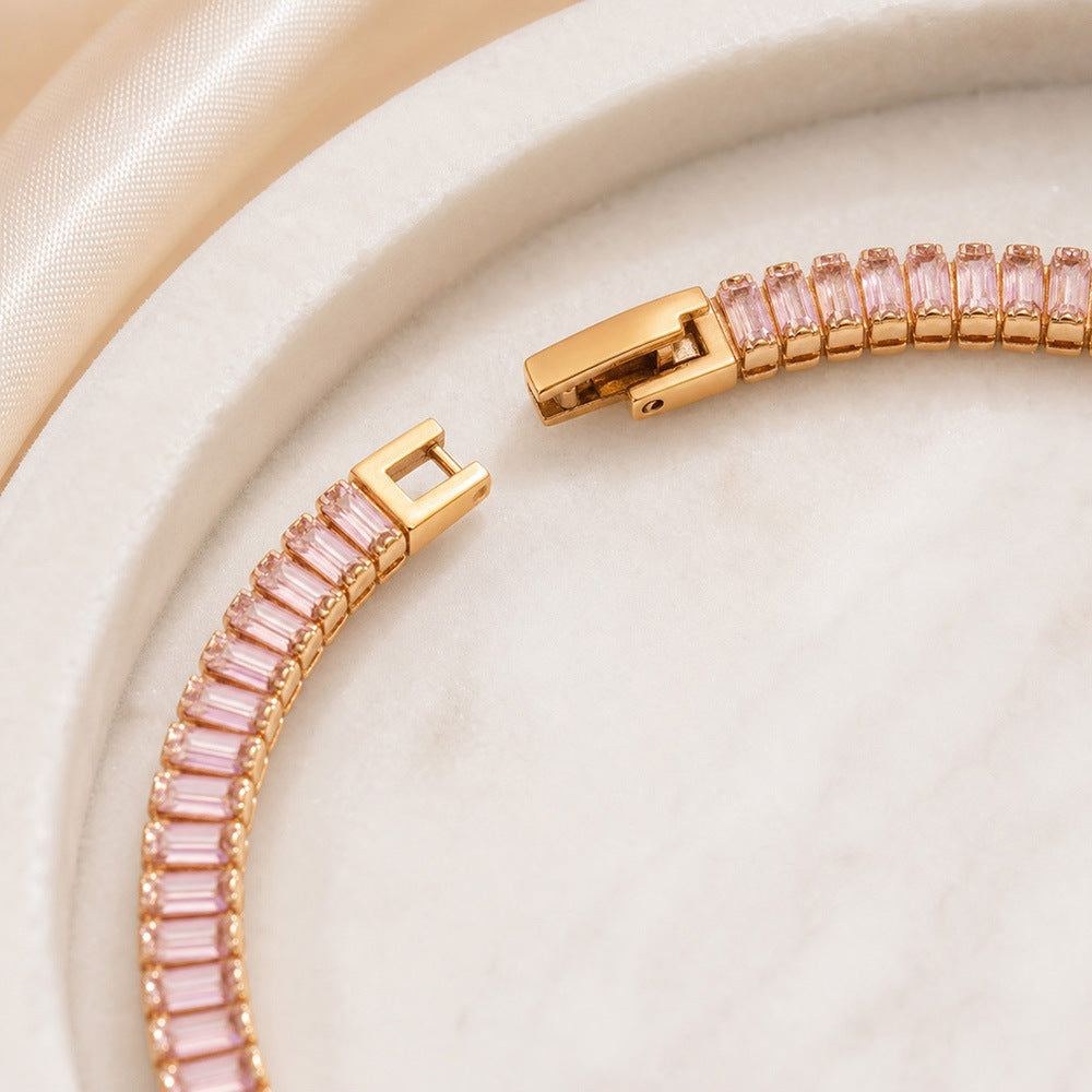 Baguette Gleam Tennis Bracelet - Moonix