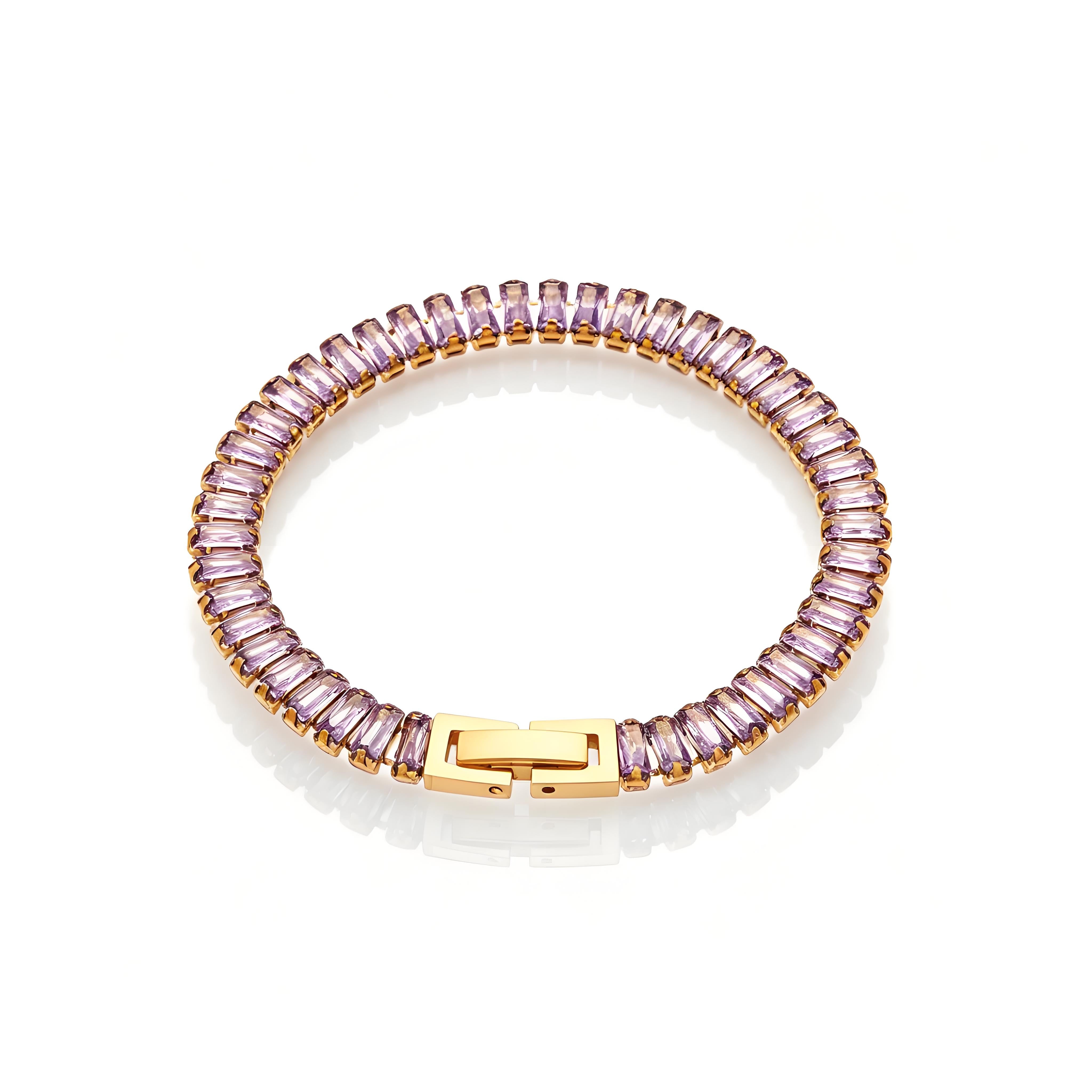 Baguette Gleam Tennis Bracelet - Moonix