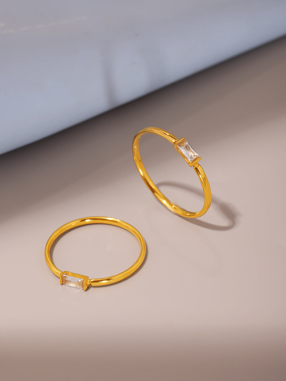 Baguette Zircon Stacking Ring - Moonix
