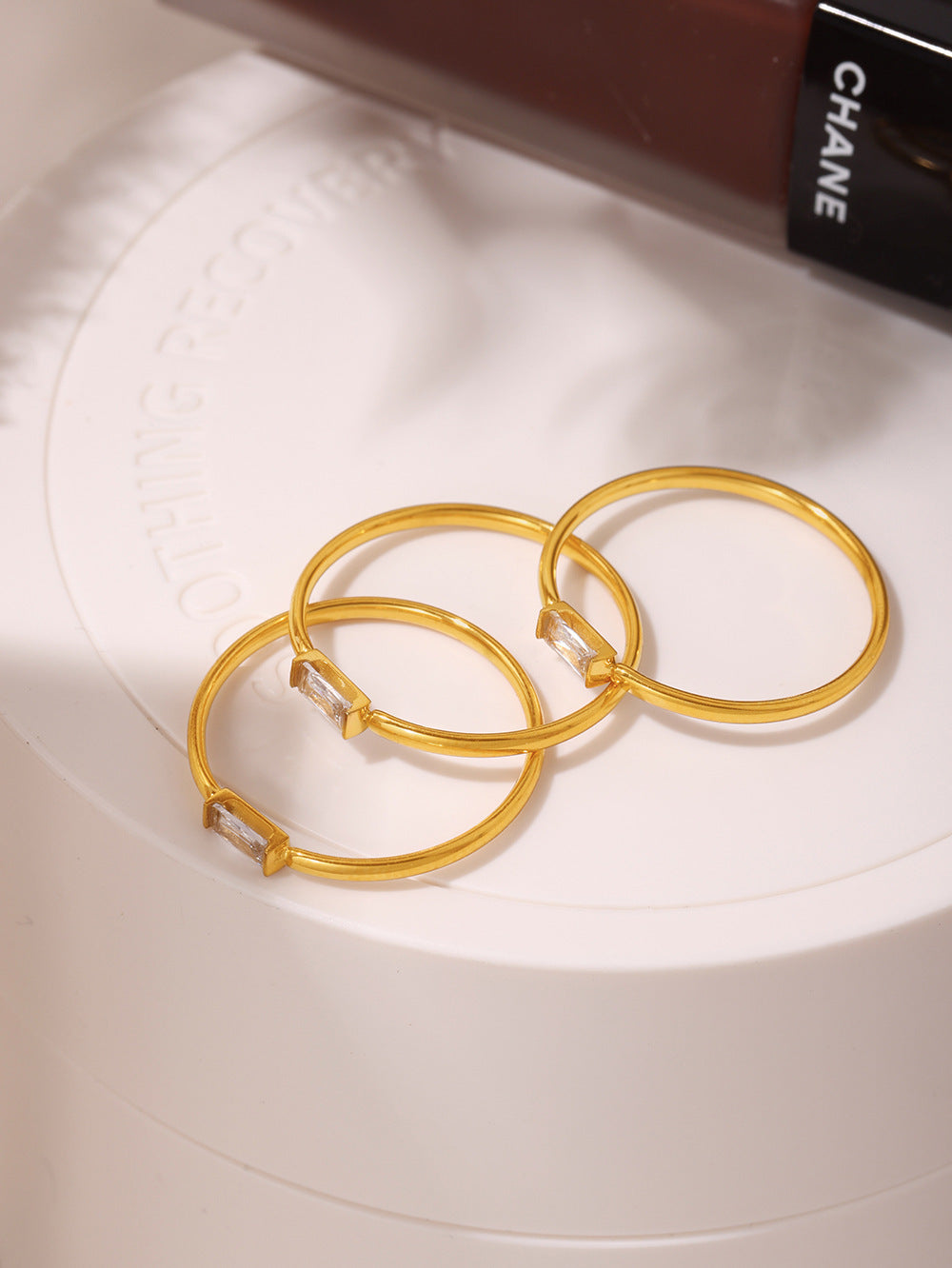 Baguette Zircon Stacking Ring - Moonix