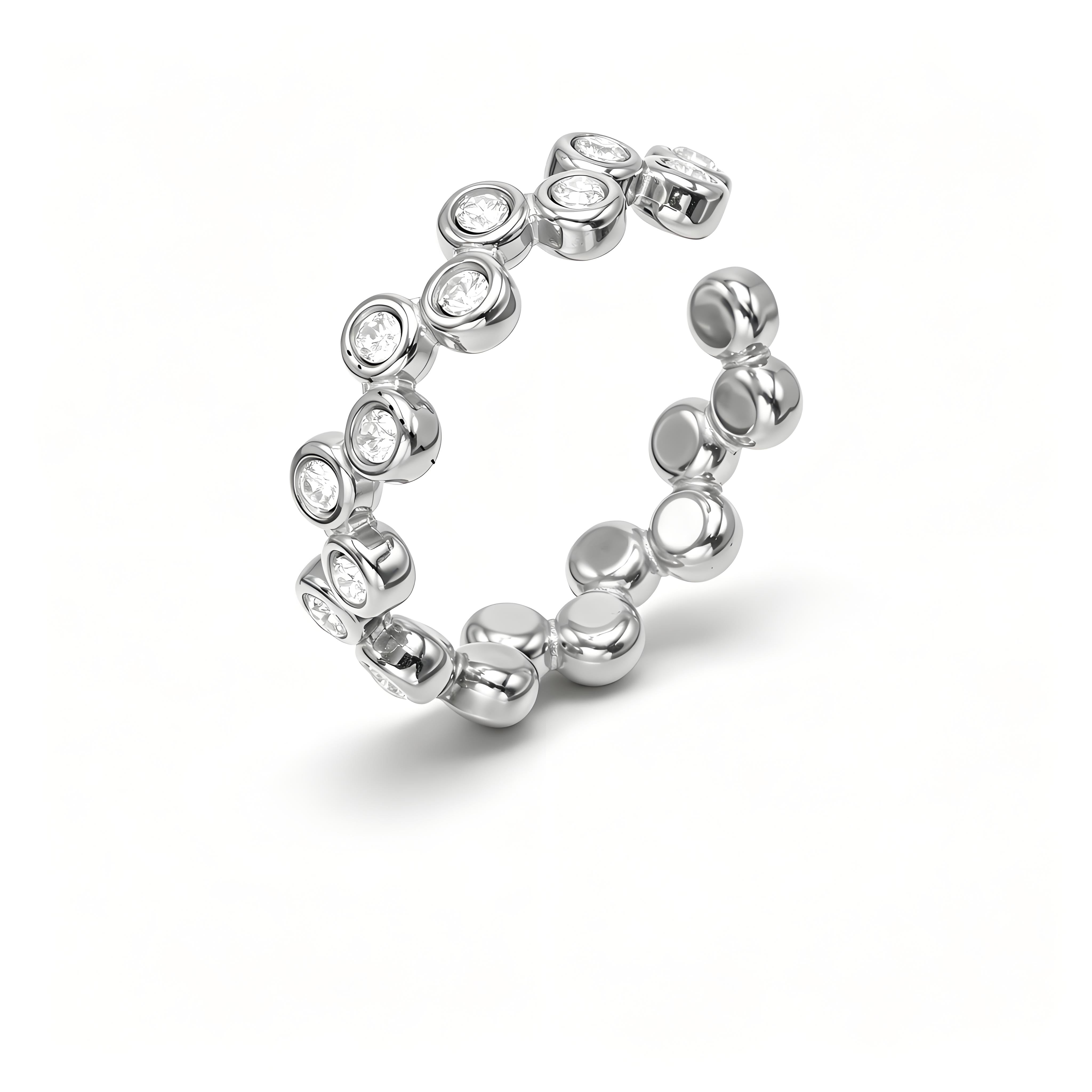 Bubble Sparkle Rainbow Open Ring - Moonix