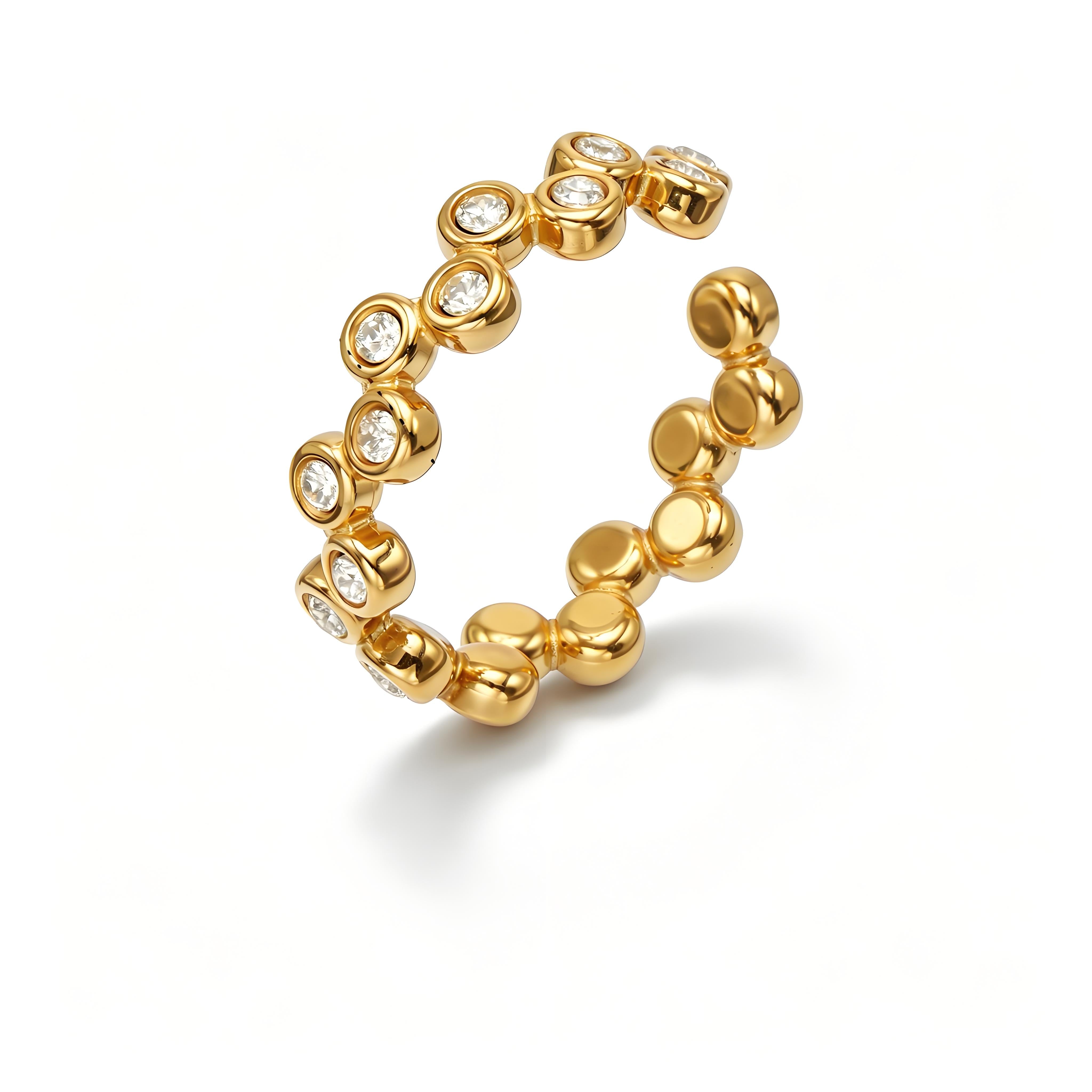 Bubble Sparkle Open Ring - Moonix