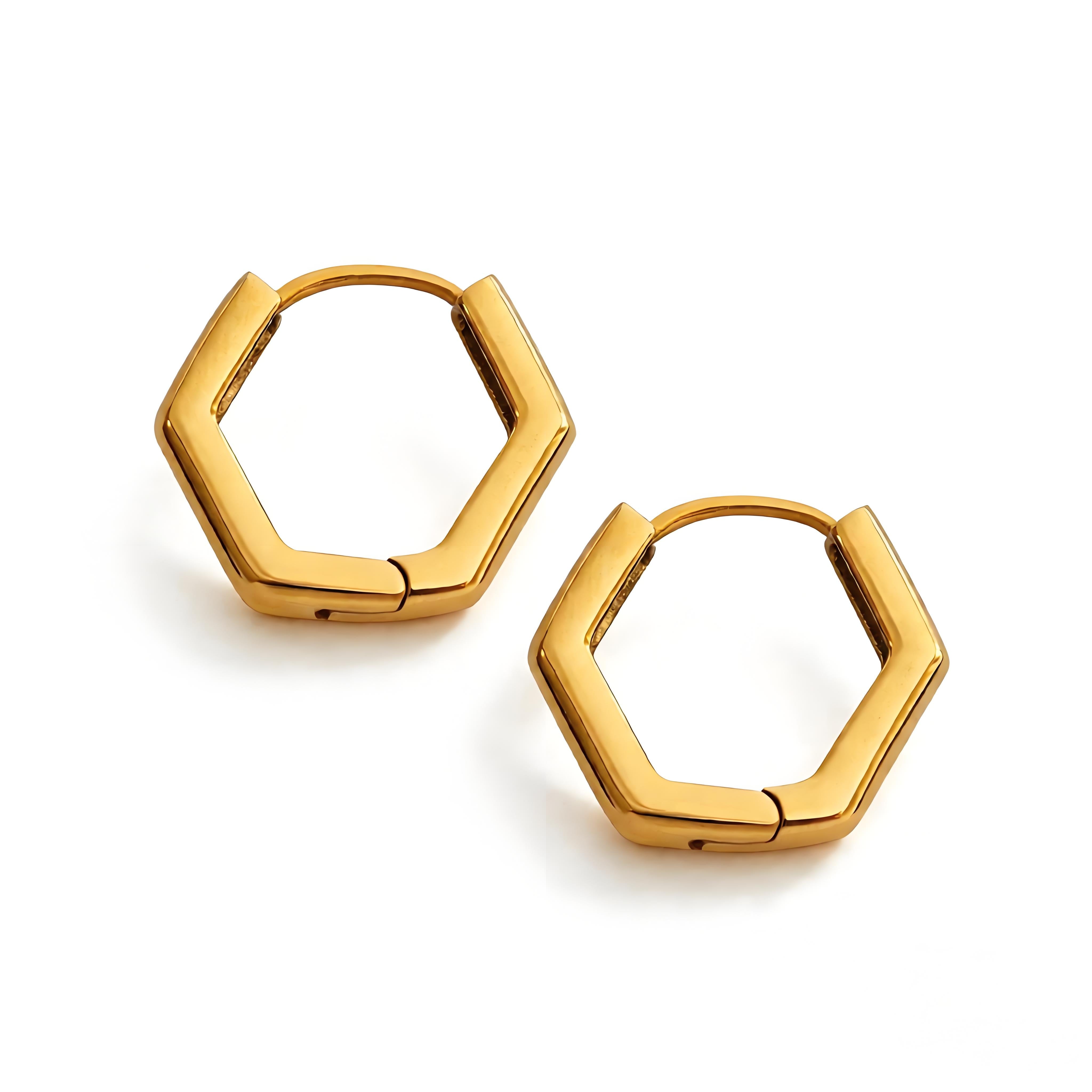 Classic Hexa Hoop Earrings - Moonix