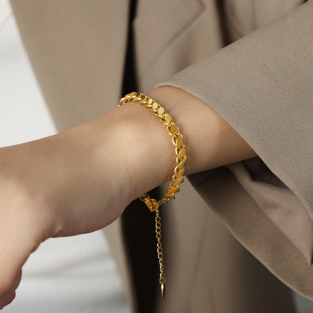 Classic Ridge Link Bracelet - Moonix