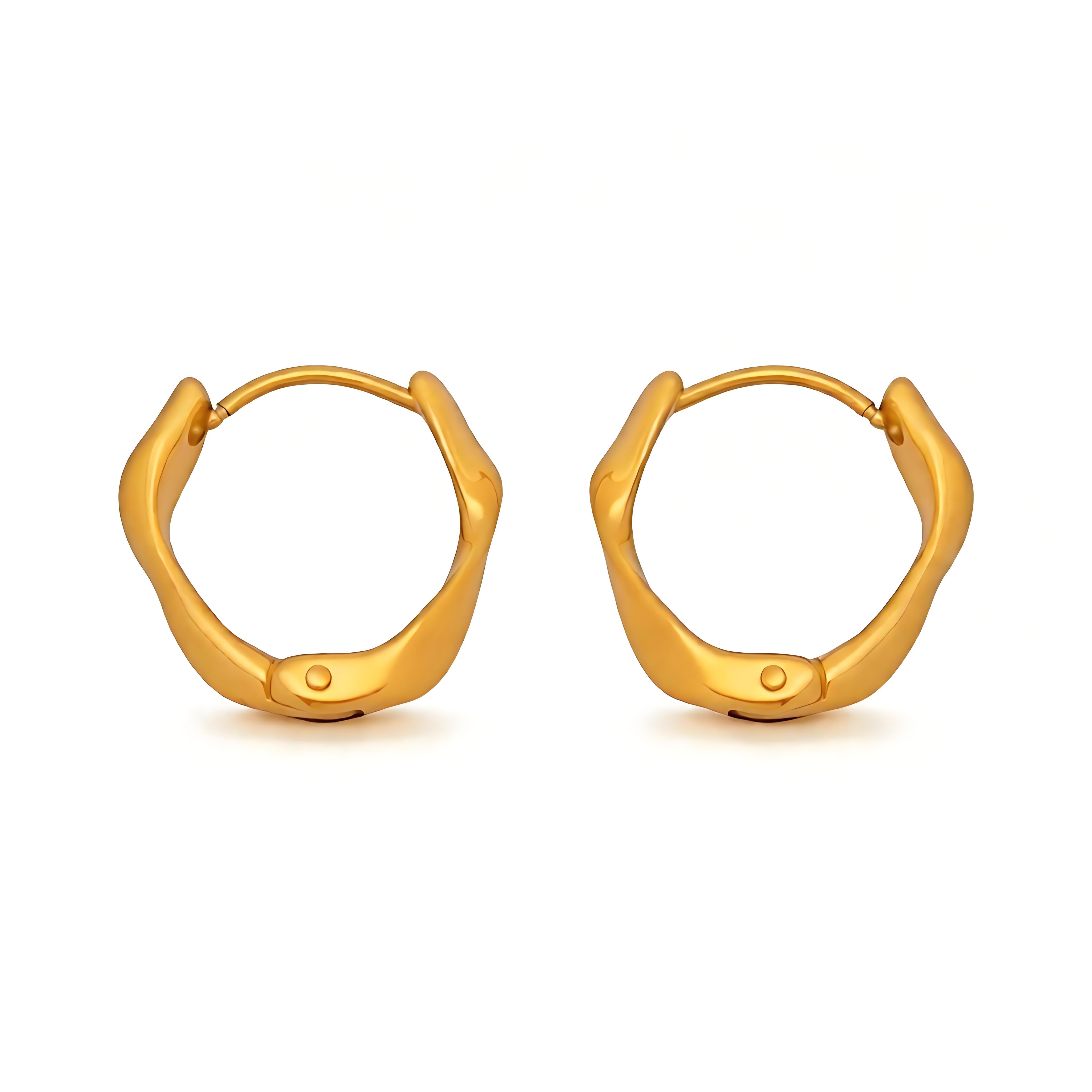 Classic Wave Hoop Earrings - Moonix