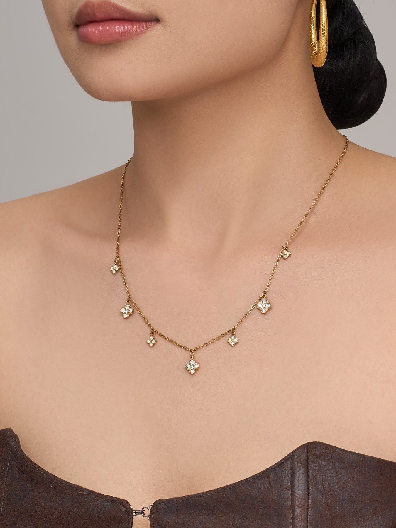 Double Layer Clover Necklace - Moonix